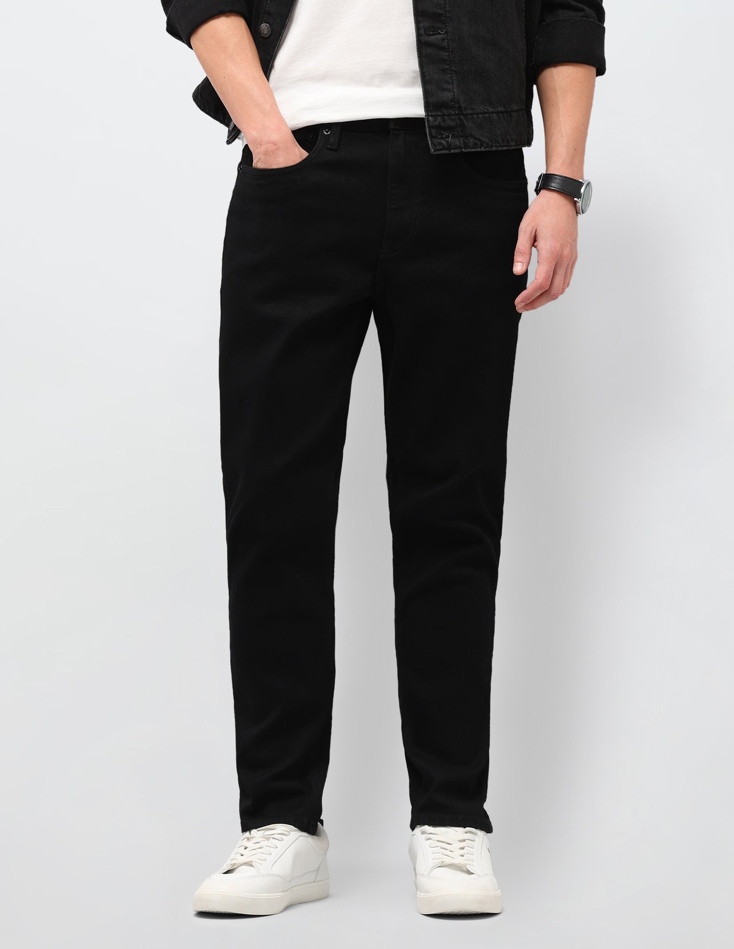 Cole Comfort Cropped Fit Black Jeans