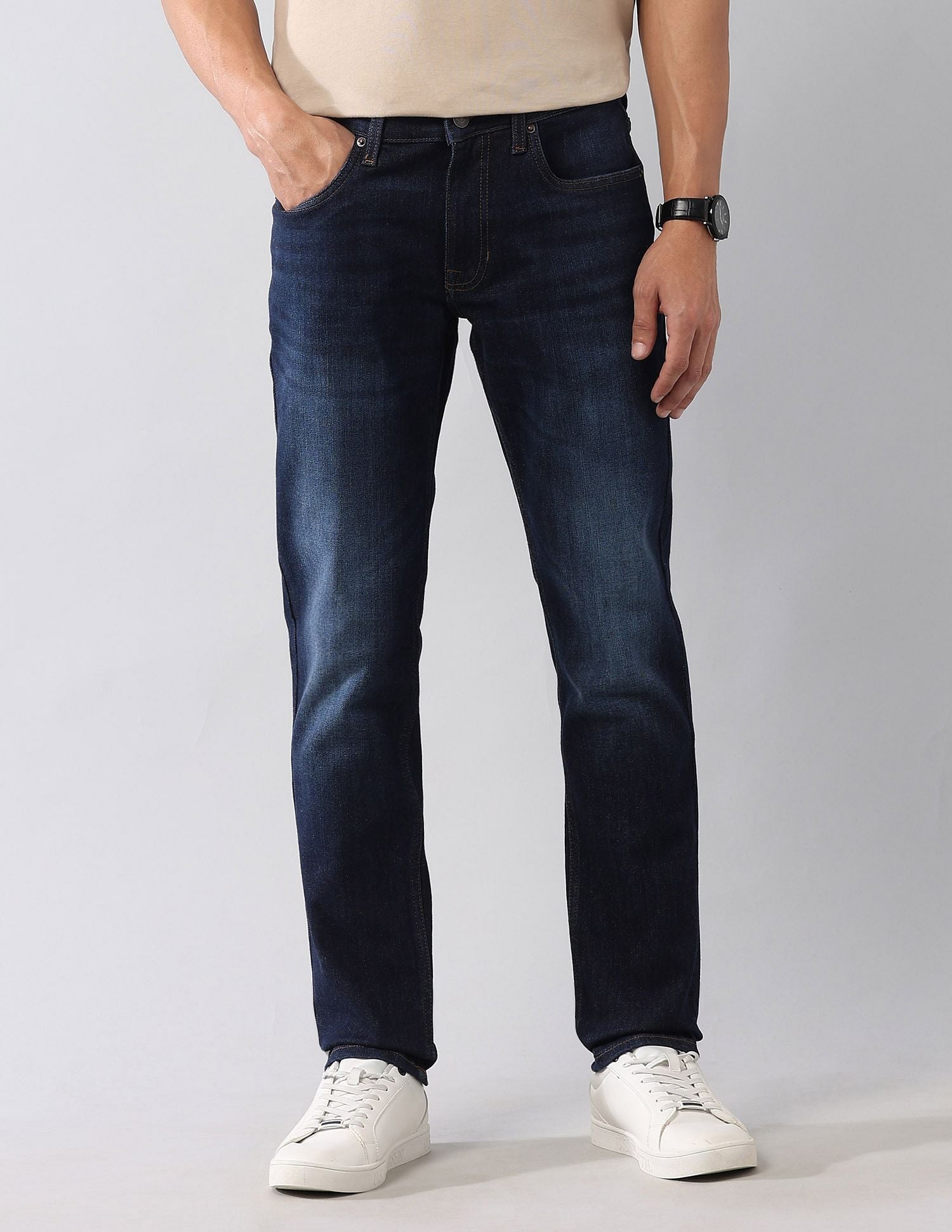 Brandon Slim Tapered Fit Blue Jeans