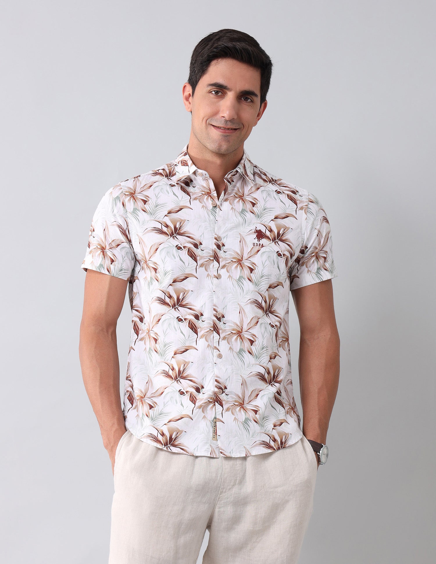 Regular Fit Floral Printed Shirt