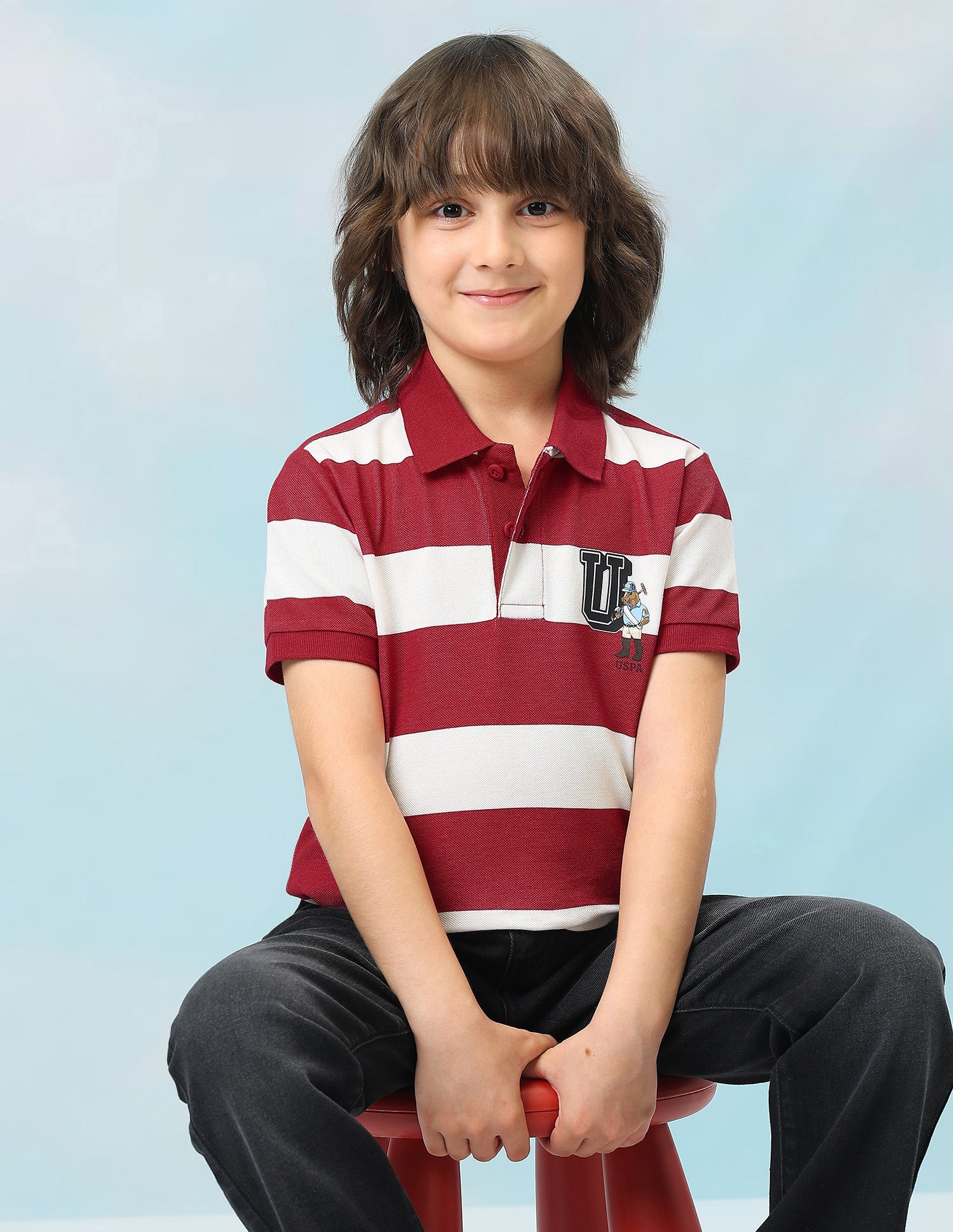 Horizontal Striped Regular Fit Polo Shirt