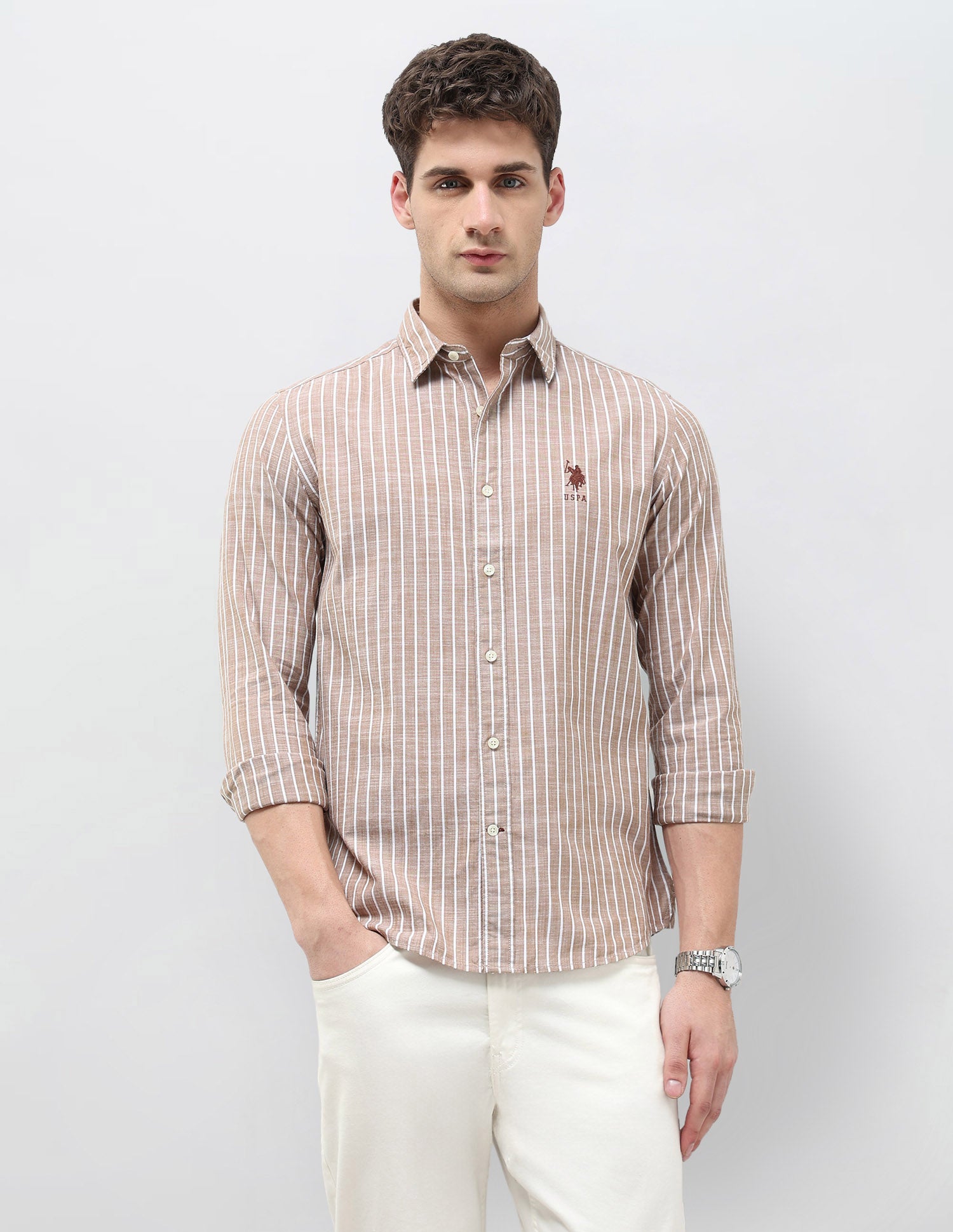 Regular Fit Vertical Striped Shirt