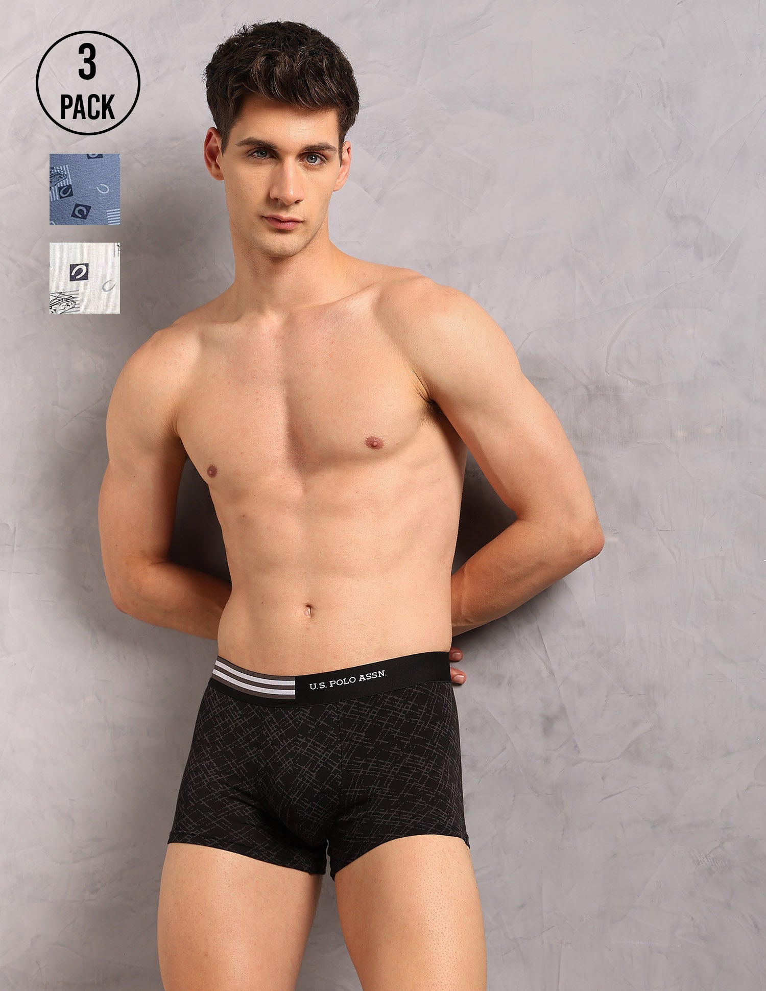 Printed Low Rise OET20 Trunks - Pack Of 3