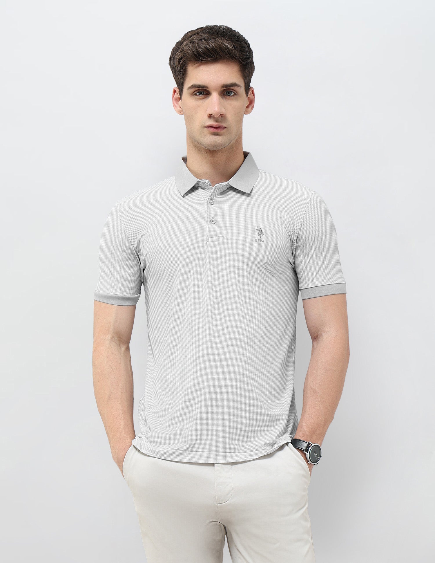 Textured Slim Fit Polo Shirt