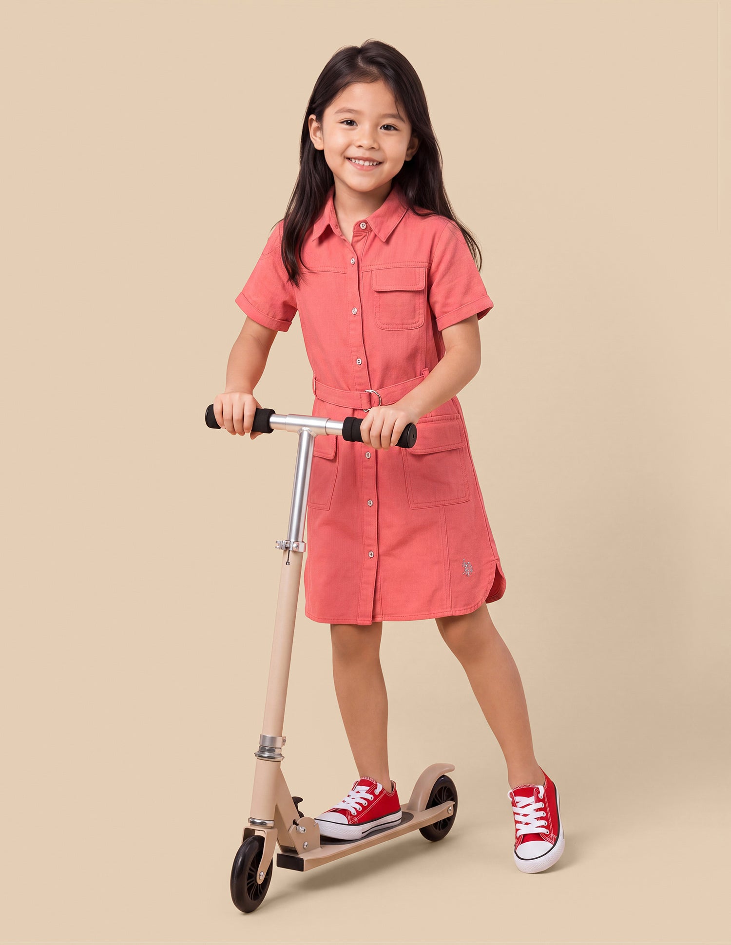 Solid Relaxed Fit Shirt Dress Slate Rose - U.S. Polo Assn. India | Large