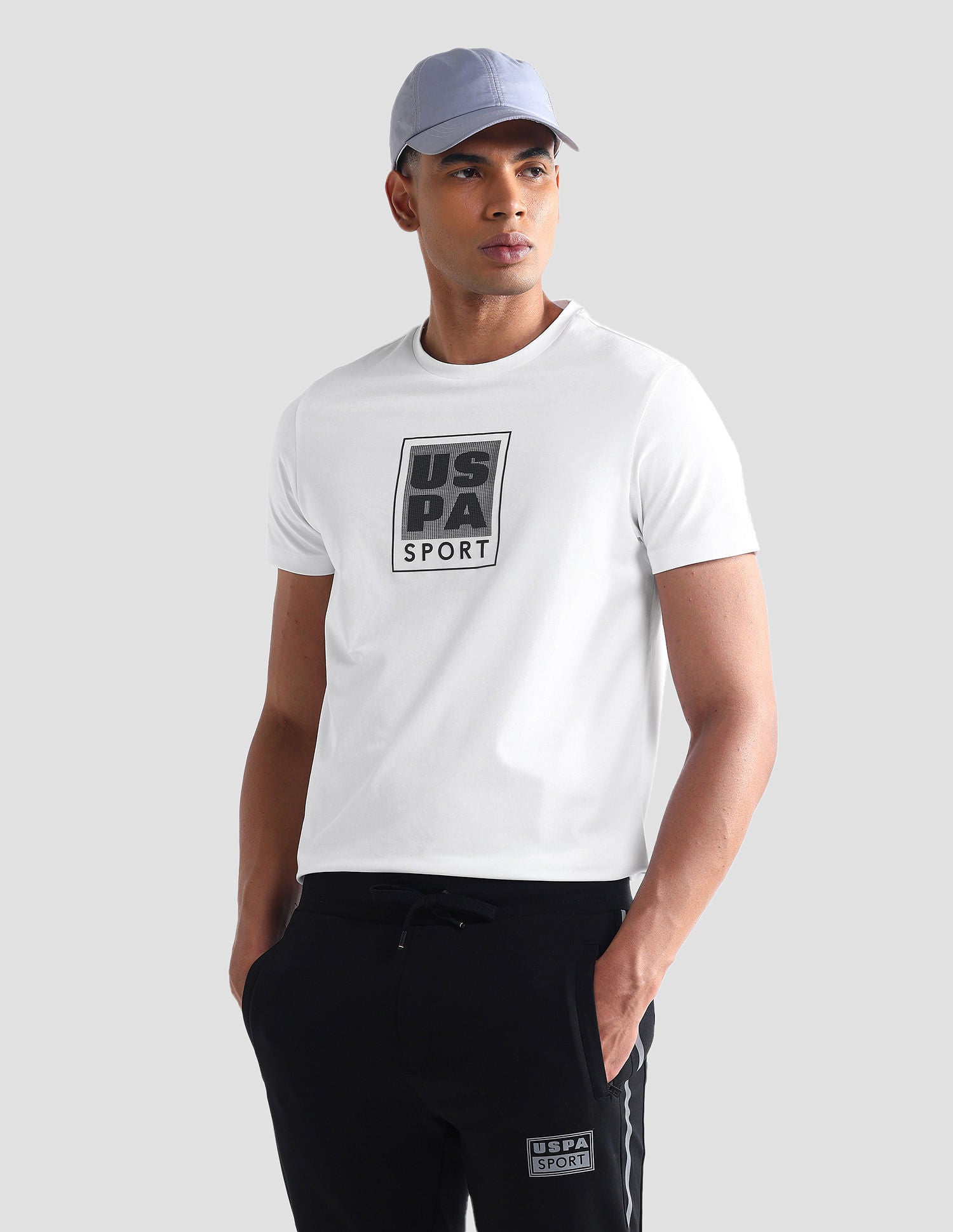 Brand Print Cotton Blend T-Shirt White - U.S. Polo Assn. India | Large