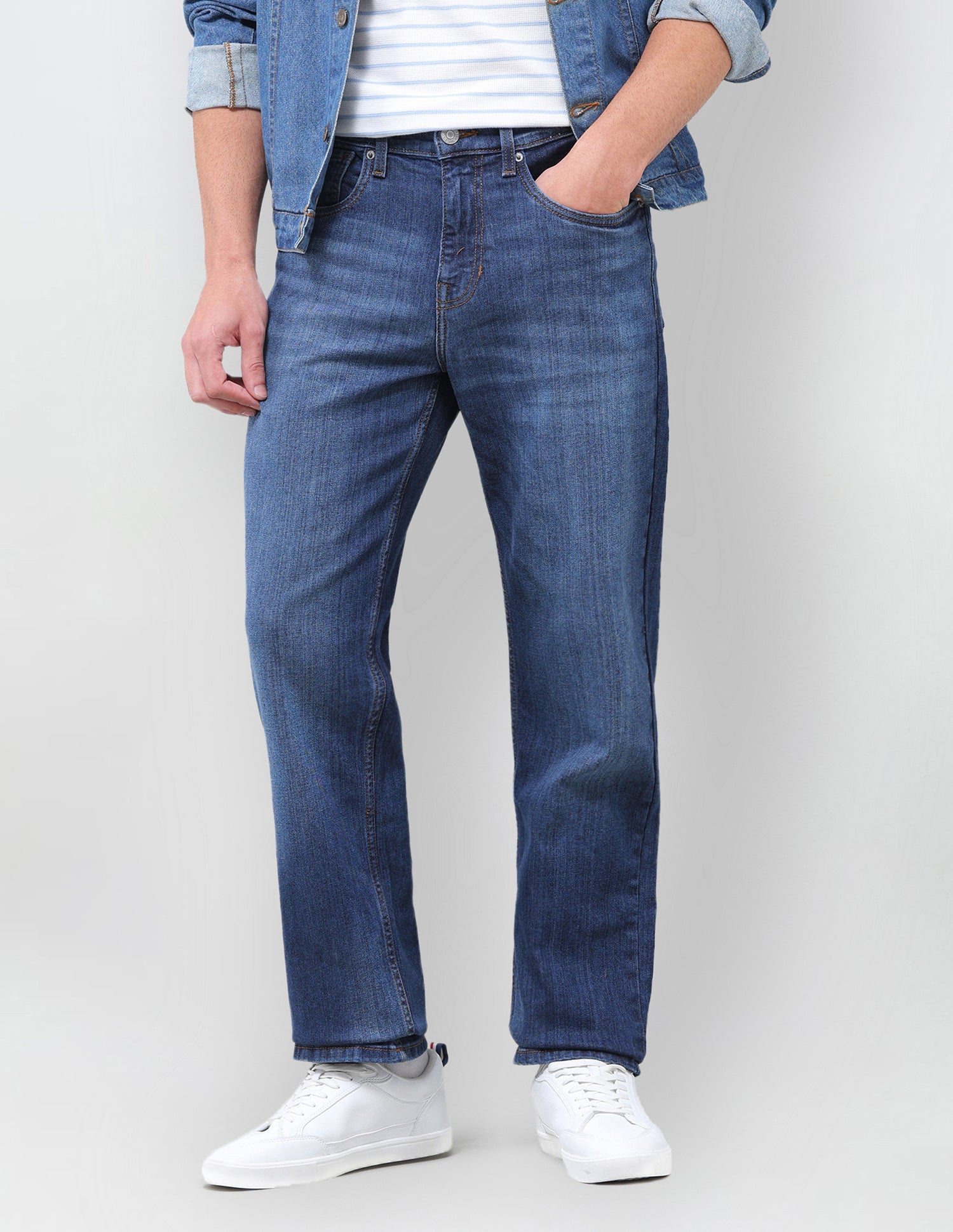 Shawn Relaxed Fit Blue Jeans Mid Blue - U.S. Polo Assn. India | Large