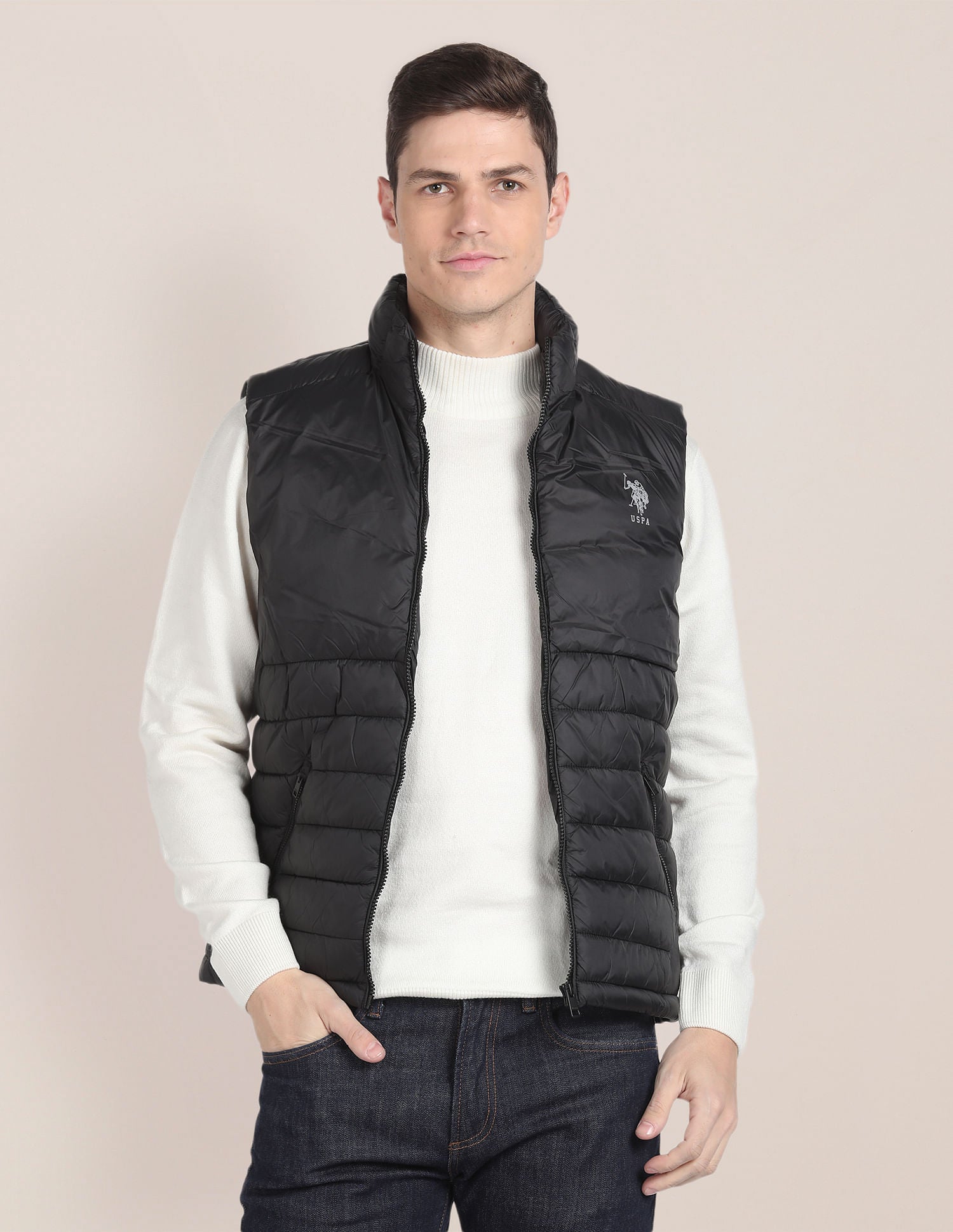 Concealed Hood Sleeveless Jacket