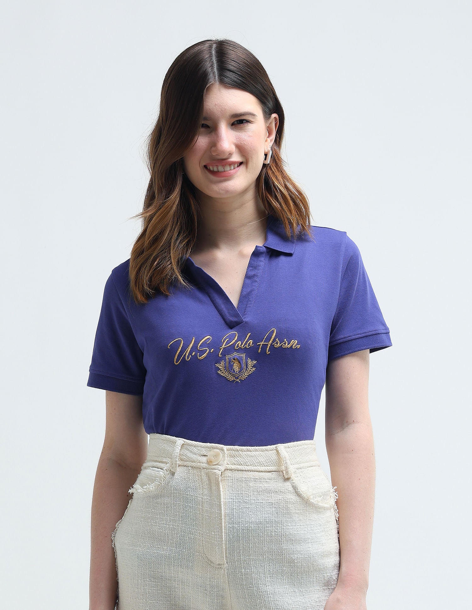 Brand Embroidered Regular Polo Shirt Blue - U.S. Polo Assn. India | Large