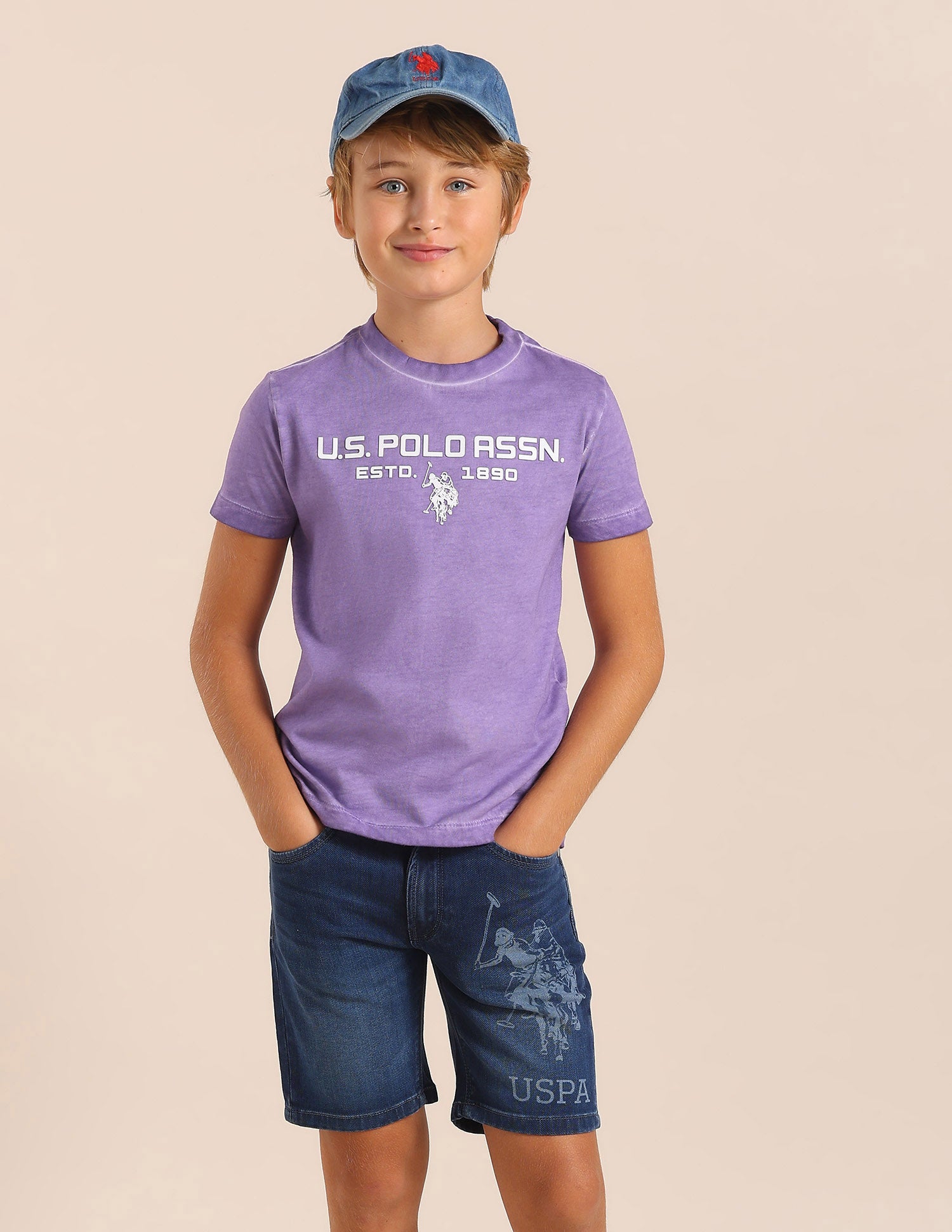 Boys Brand Printed Regular Fit T-Shirt
