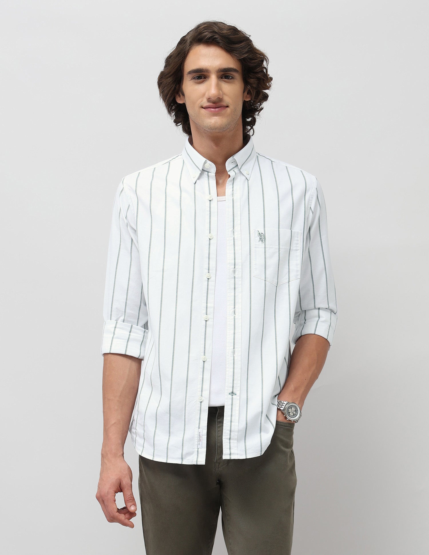 Vertical Striped Oxford Shirt