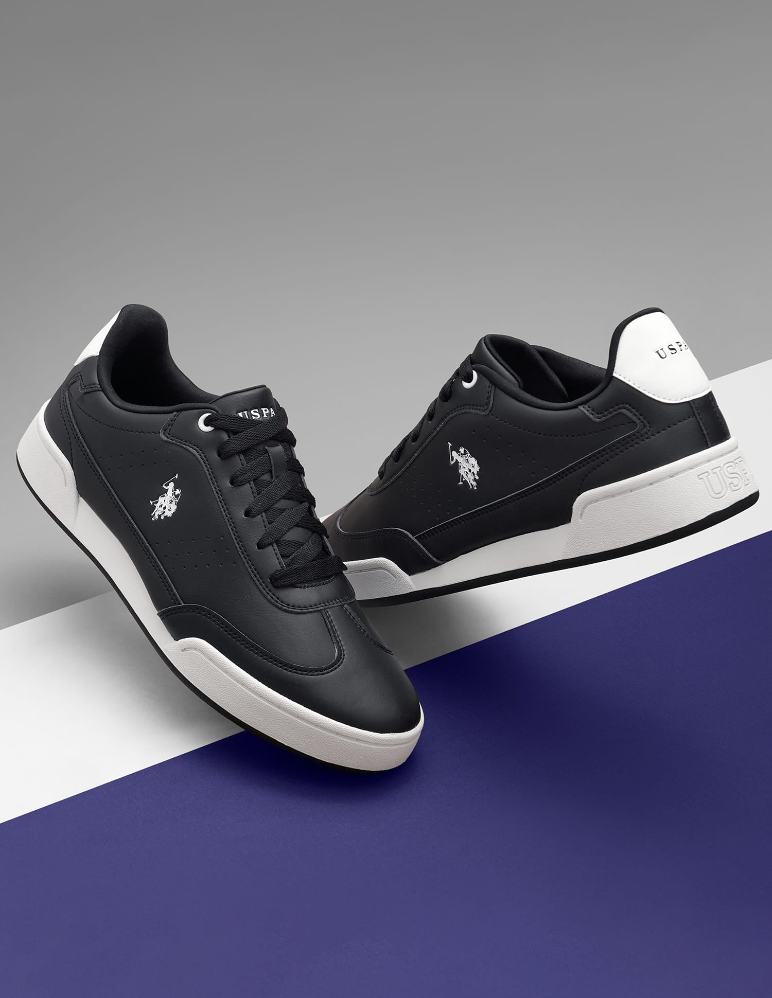 Men Camry Solid Sneaker Black - U.S. Polo Assn. India | Large