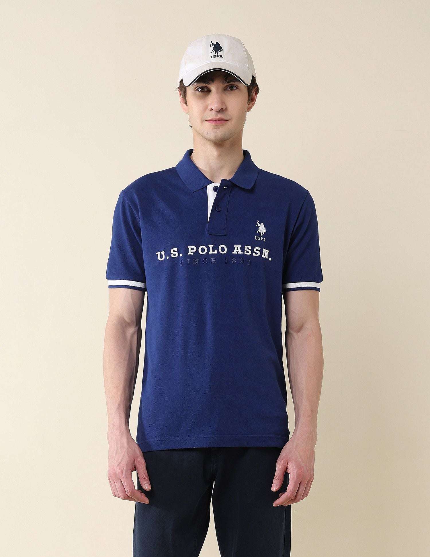 Slim Fit Brand Embroidered Polo Shirt