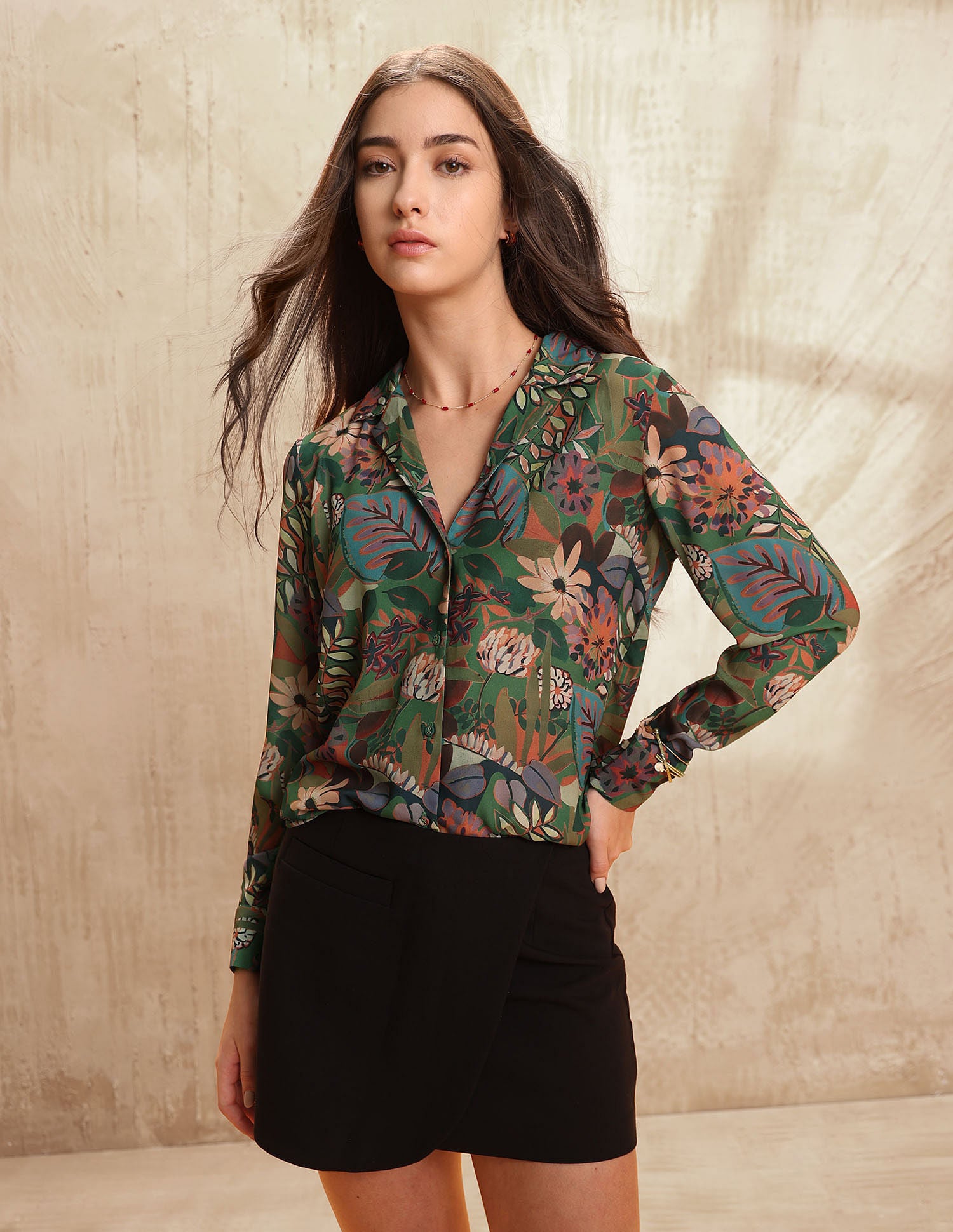 Regular Fit Floral Printed Shirt