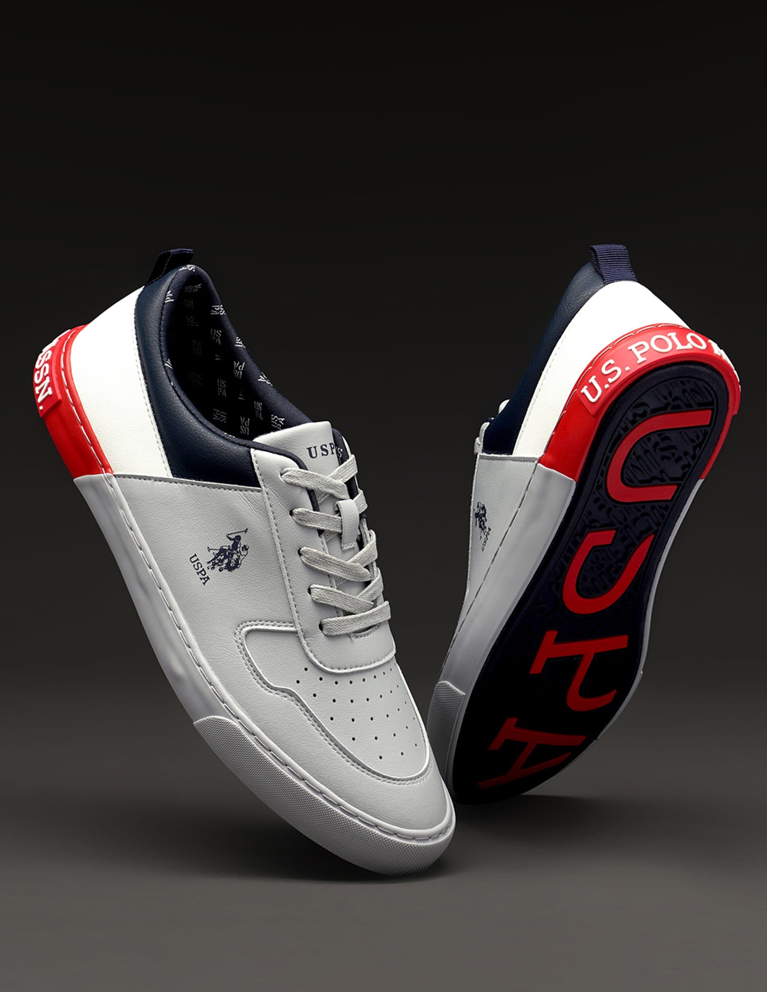 Panelled Colour Block Clanal Sneakers Grey - U.S. Polo Assn. India | Large