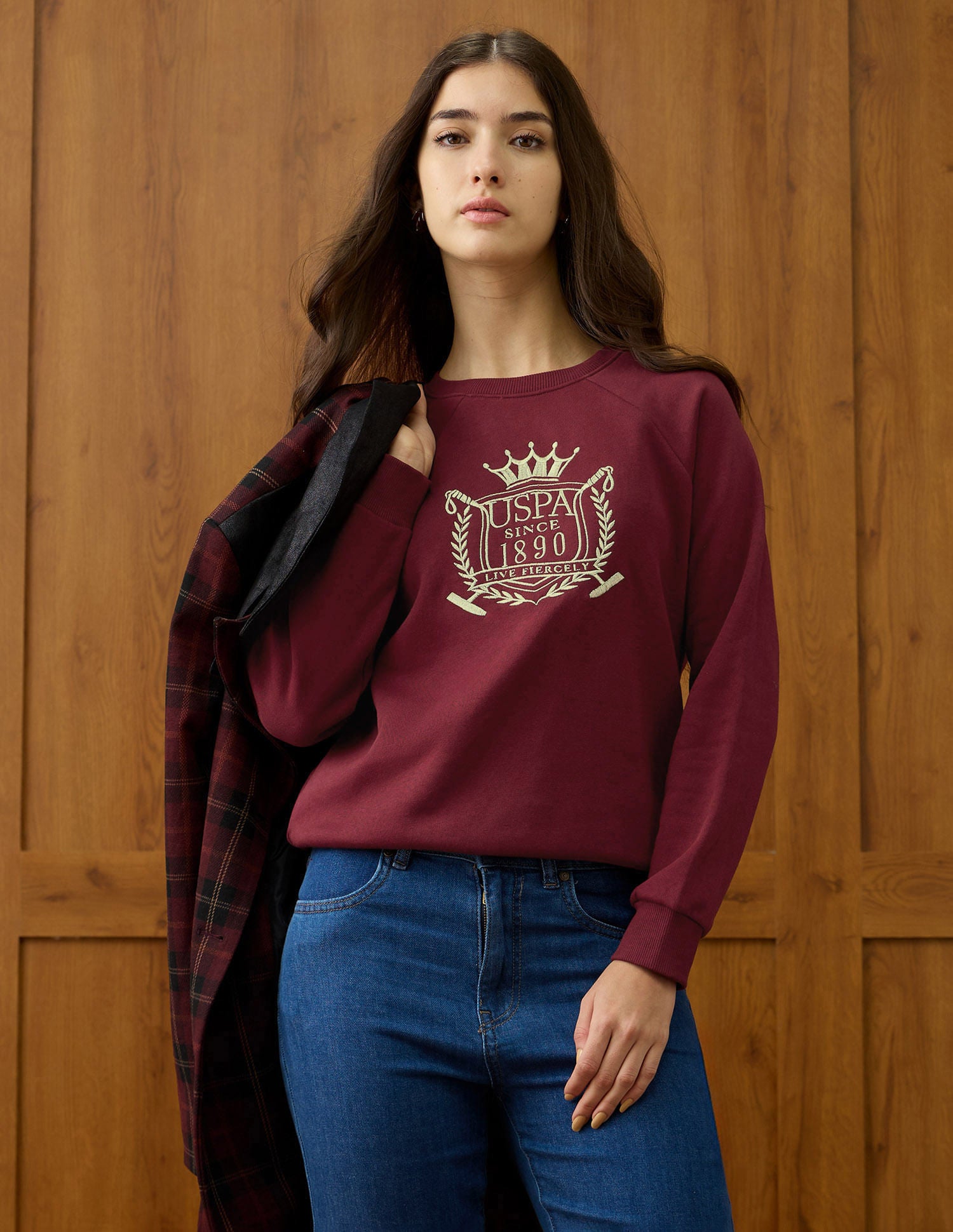 Regular Fit Brand Printed Sweatshirt