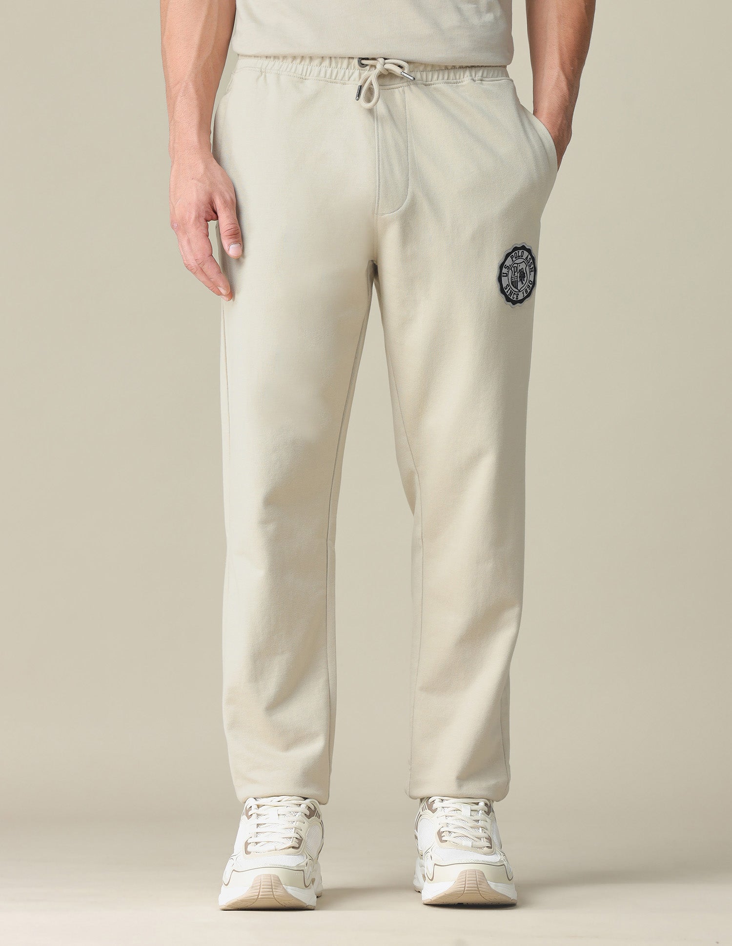 Mid Rise Solid Track Pants