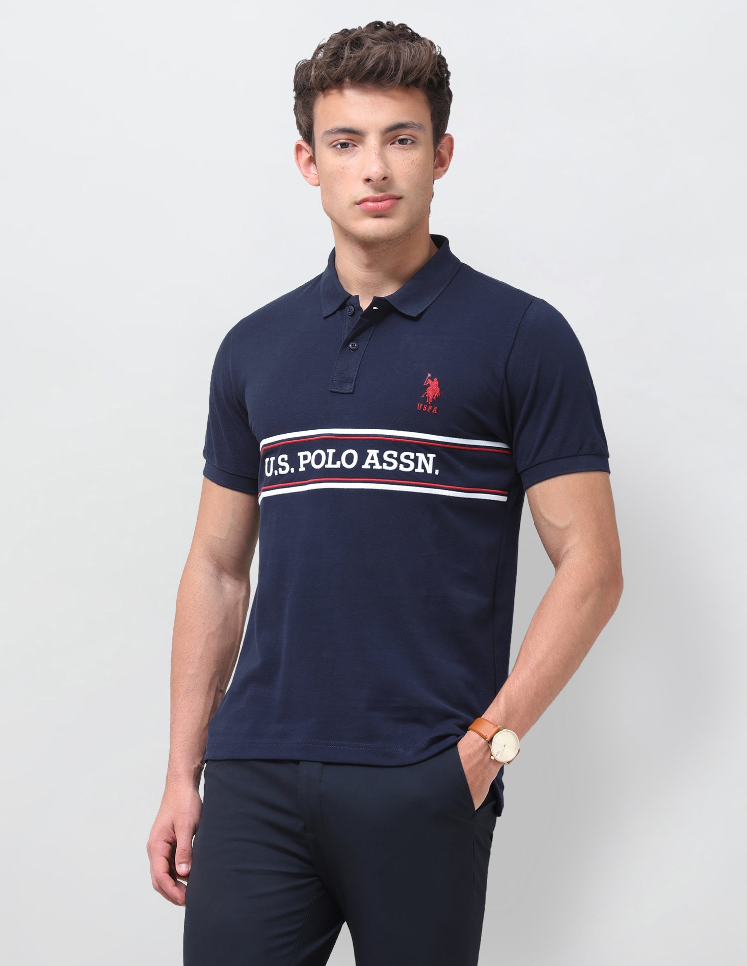Brand Embroidered Regular Fit Polo Shirt
