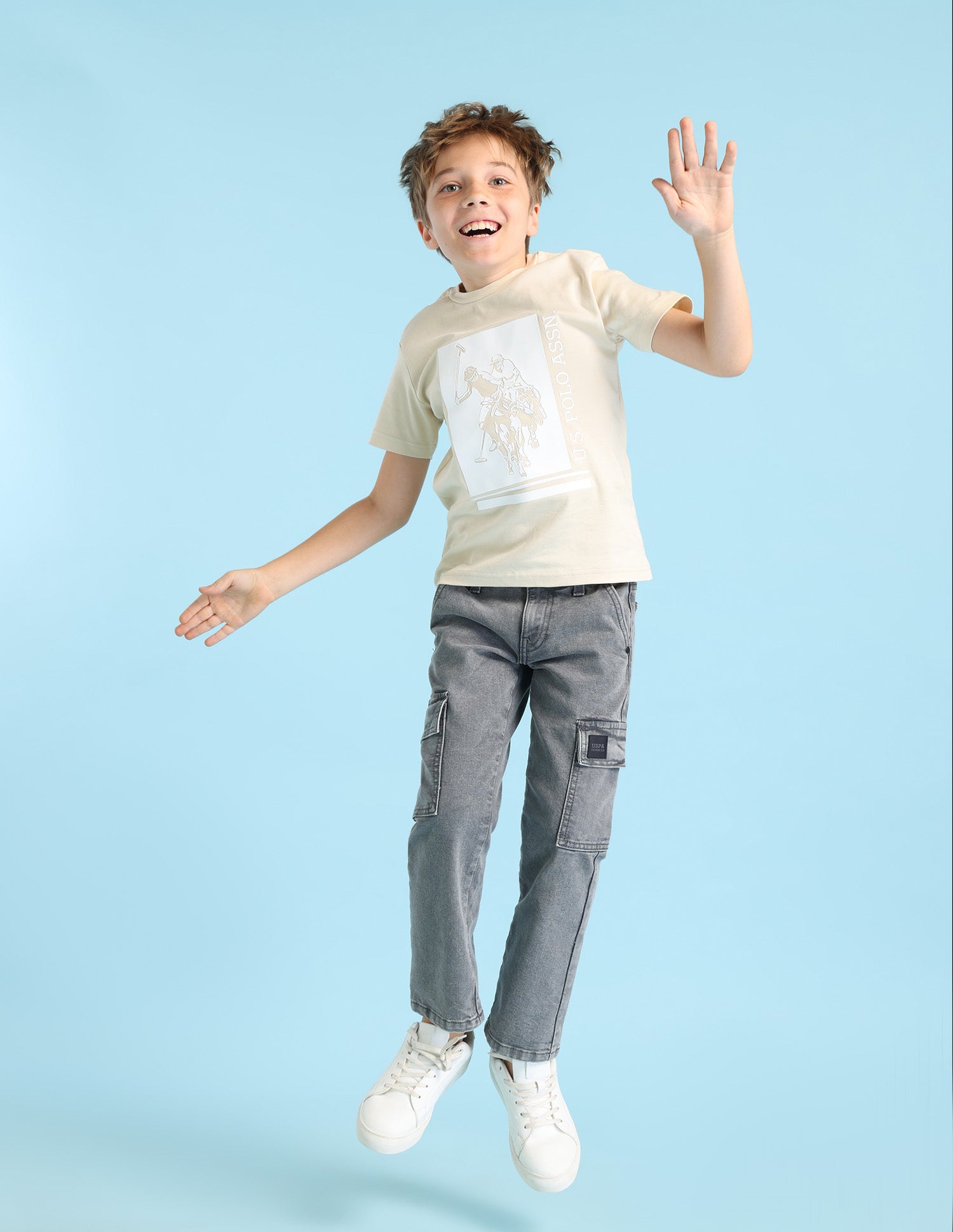 Boys Regular Fit Cargo Jeans