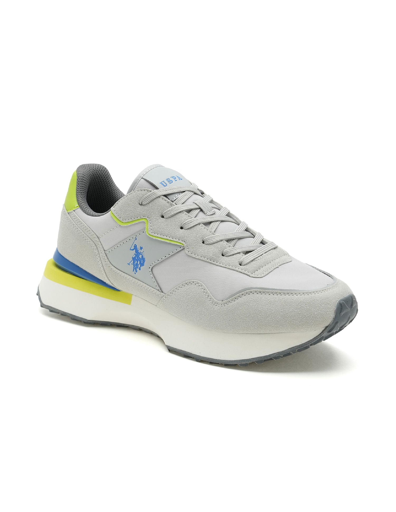 Men Wren Grey Retro Joggers Sneakers Grey - U.S. Polo Assn. India | Large