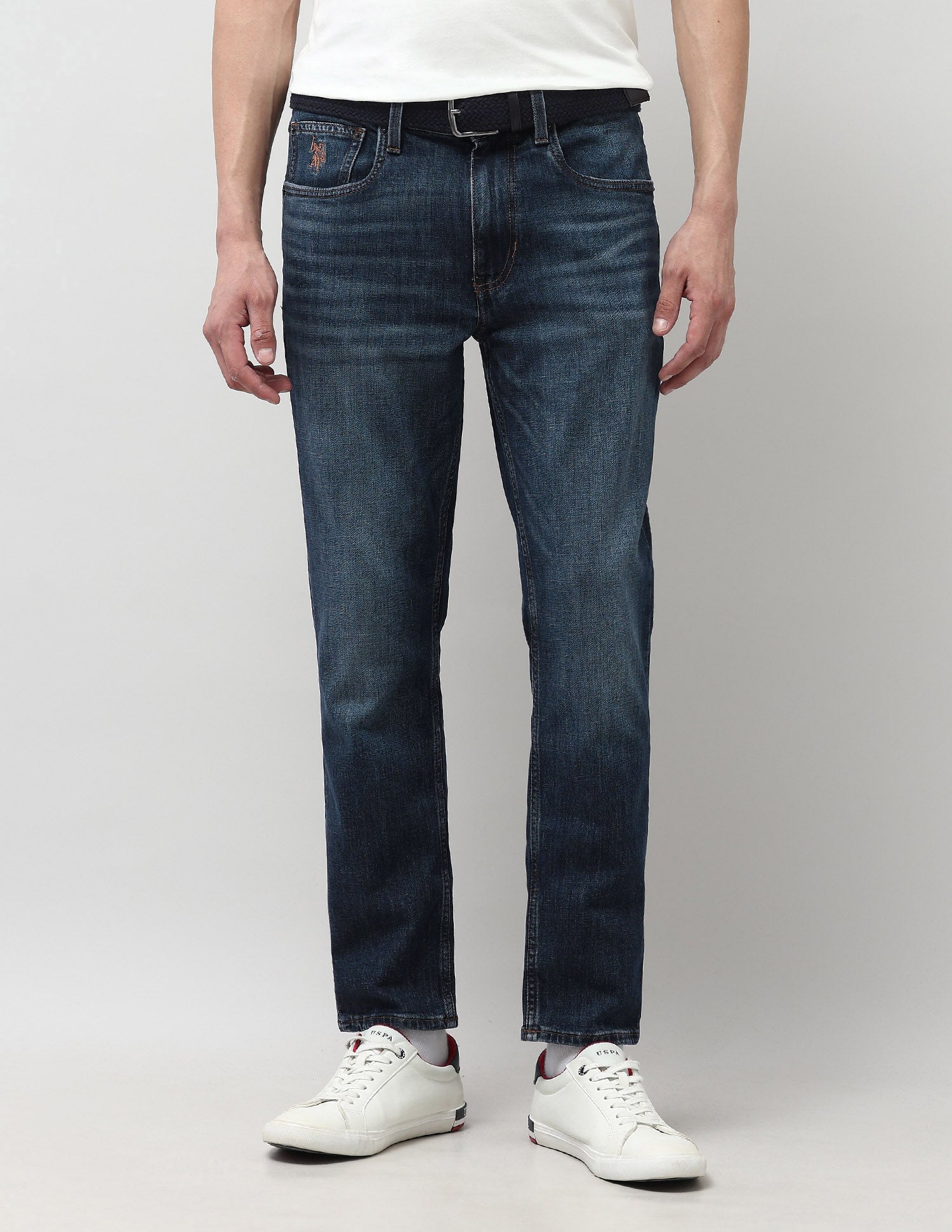 Cole Comfort Cropped Fit Blue Jeans