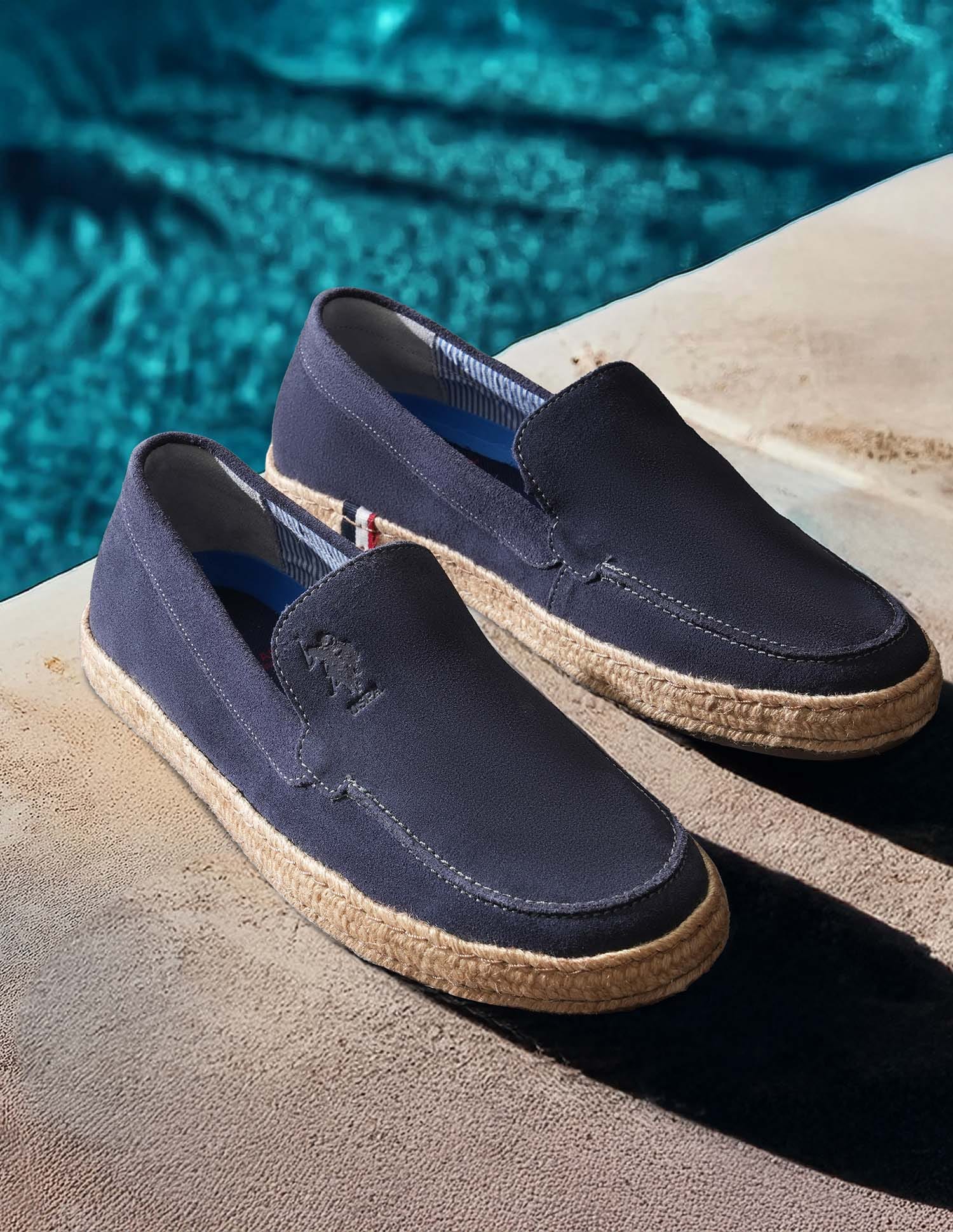 Mens Oudi Suede Slip-On Shoes Navy - U.S. Polo Assn. India | Large