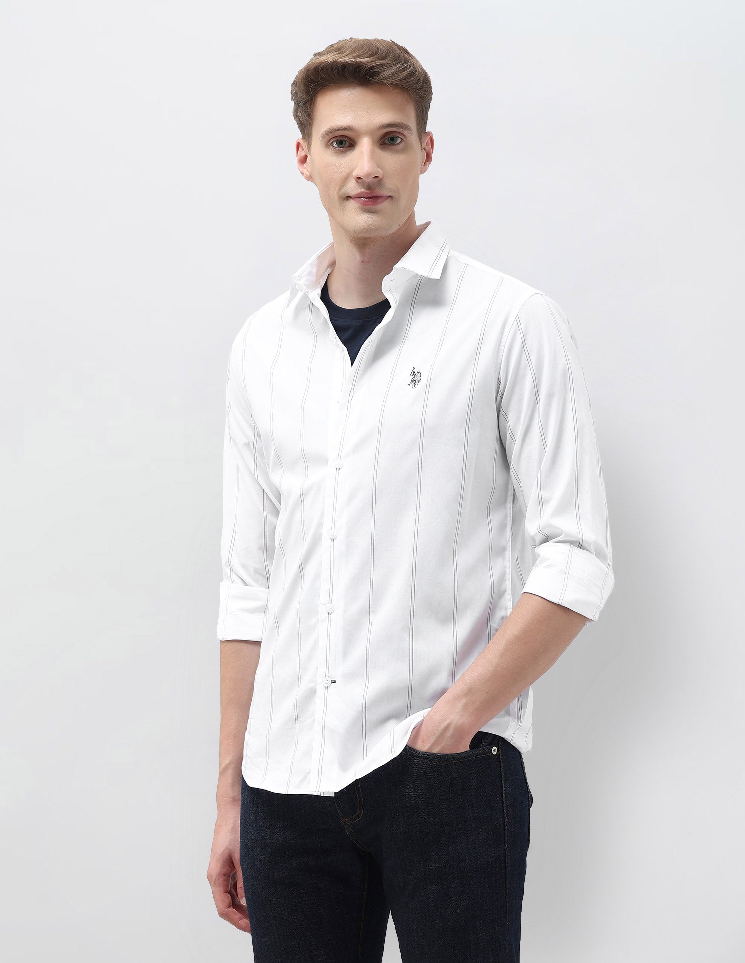 Vertical Striped Dobby Shirt