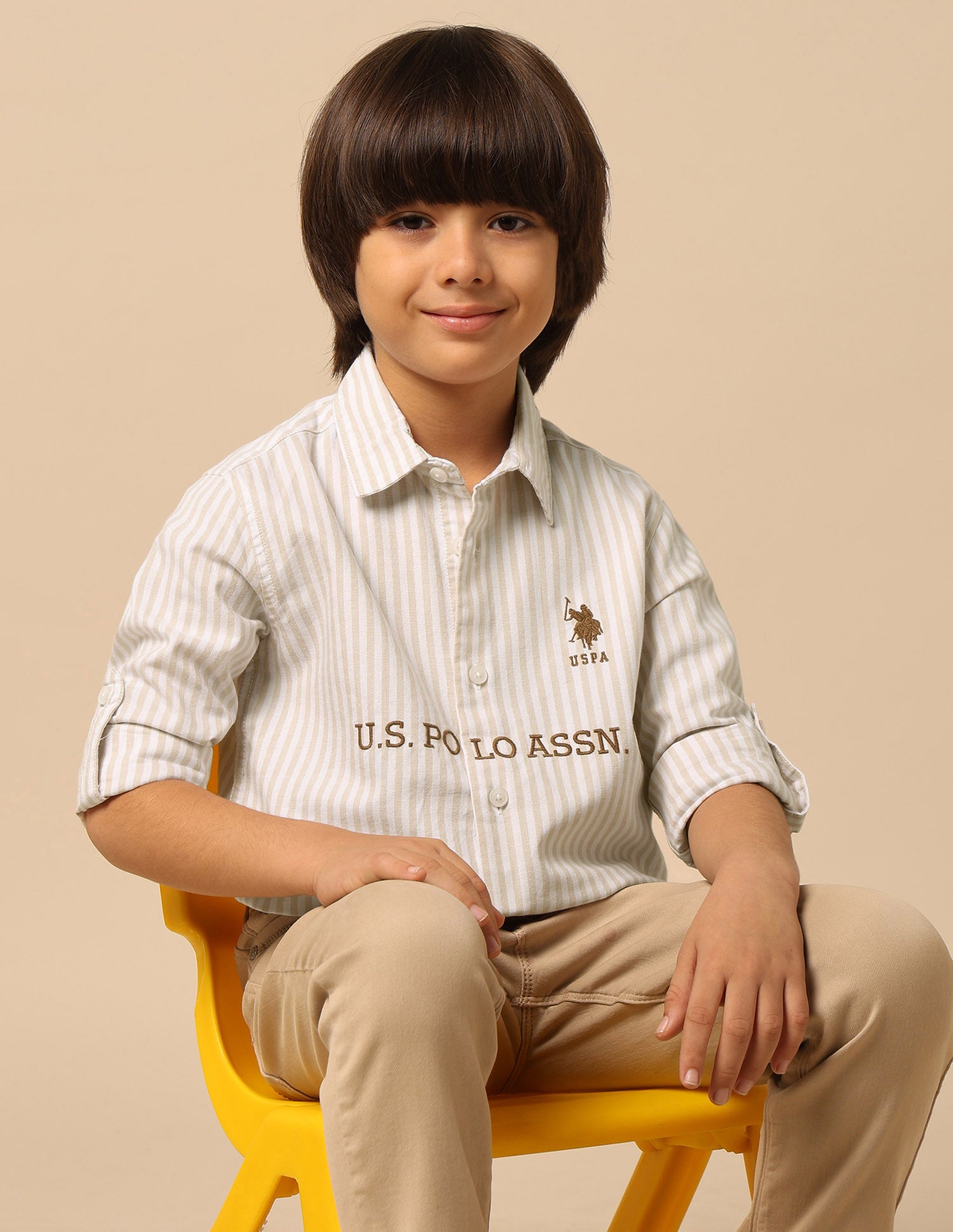 Boys Brand Embroidered Regular Fit Shirt