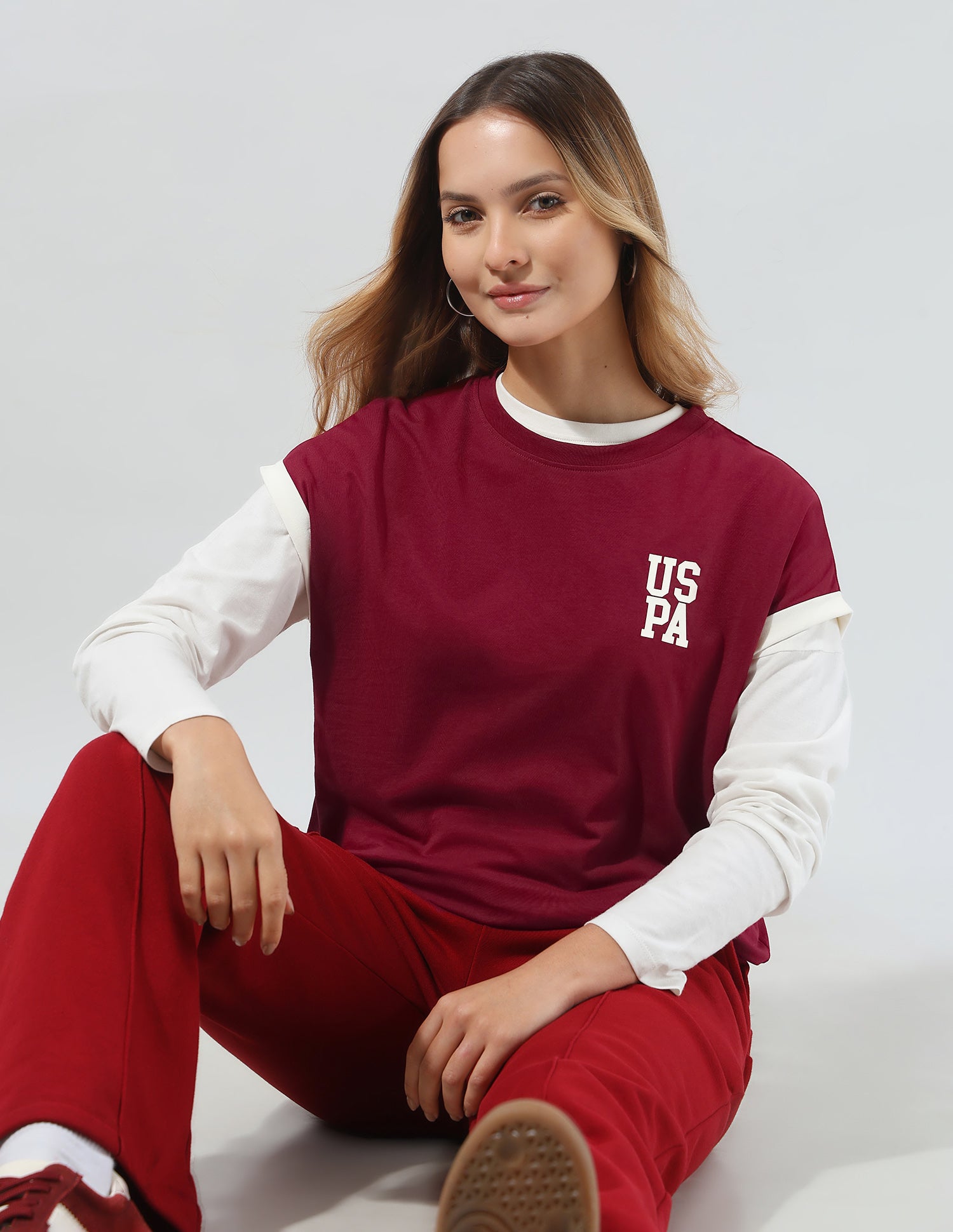Solid Regular Fit T-Shirt Dark Red - U.S. Polo Assn. India | Large