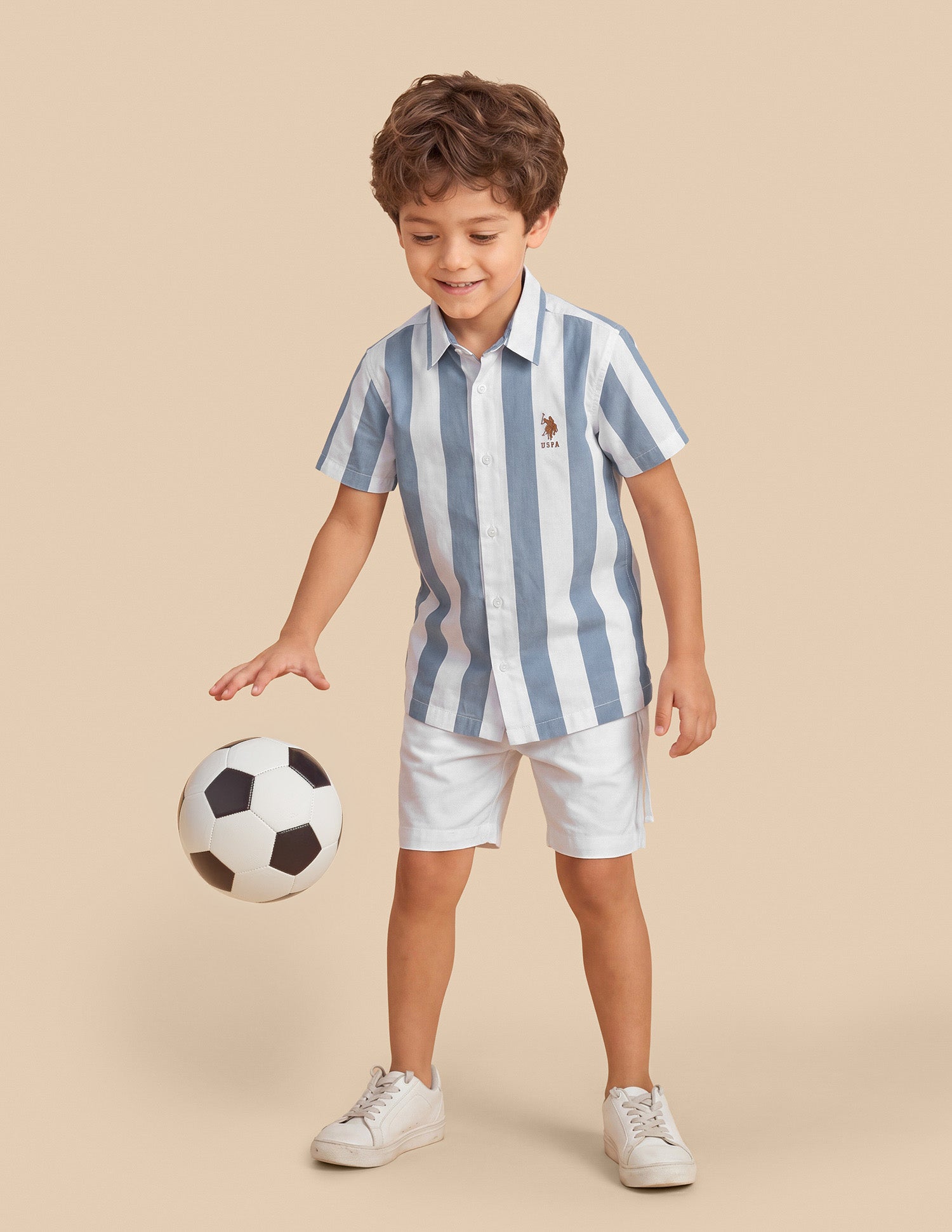 Vertical Striped Regular Fit Shirt Light Blue - U.S. Polo Assn. India | Large