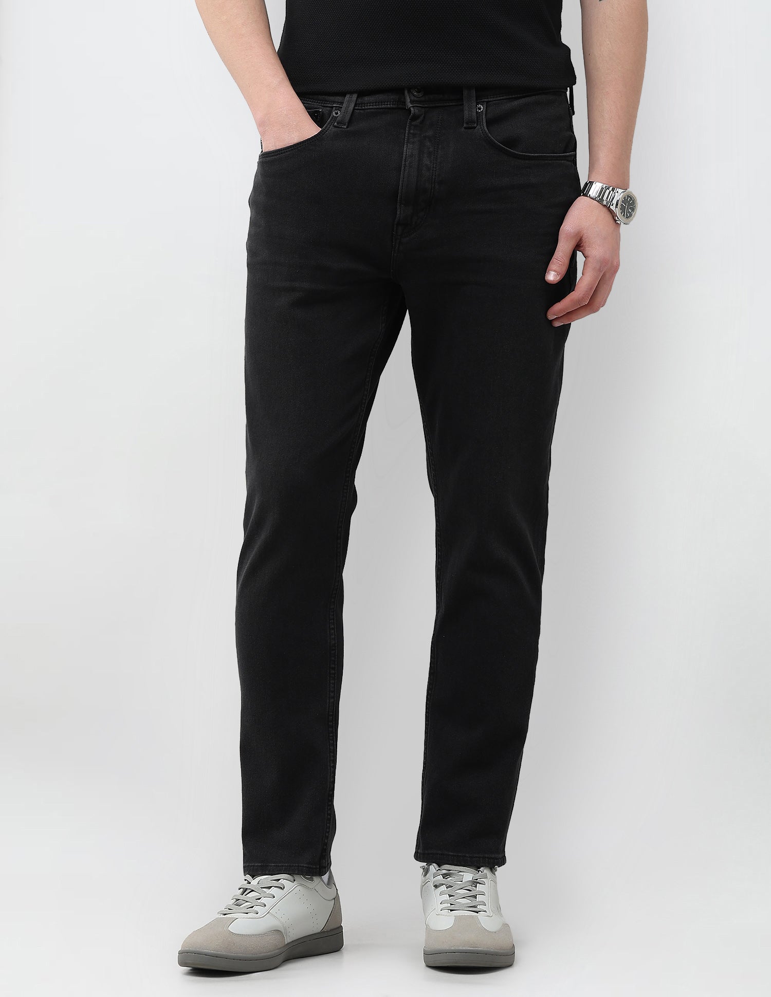 Cole Comfort Cropped Fit Black Jeans