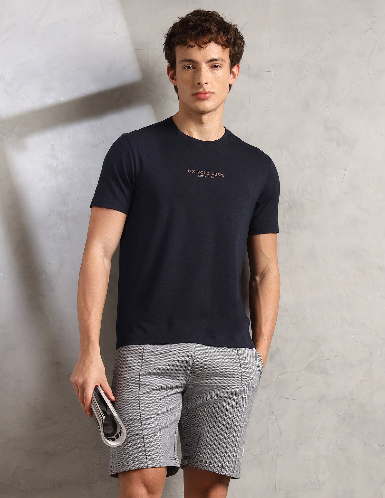 Comfort Relaxed Fit Breathable PE005-PL Lounge T-Shirt - Pack Of 1 Navy - U.S. Polo Assn. India | Large