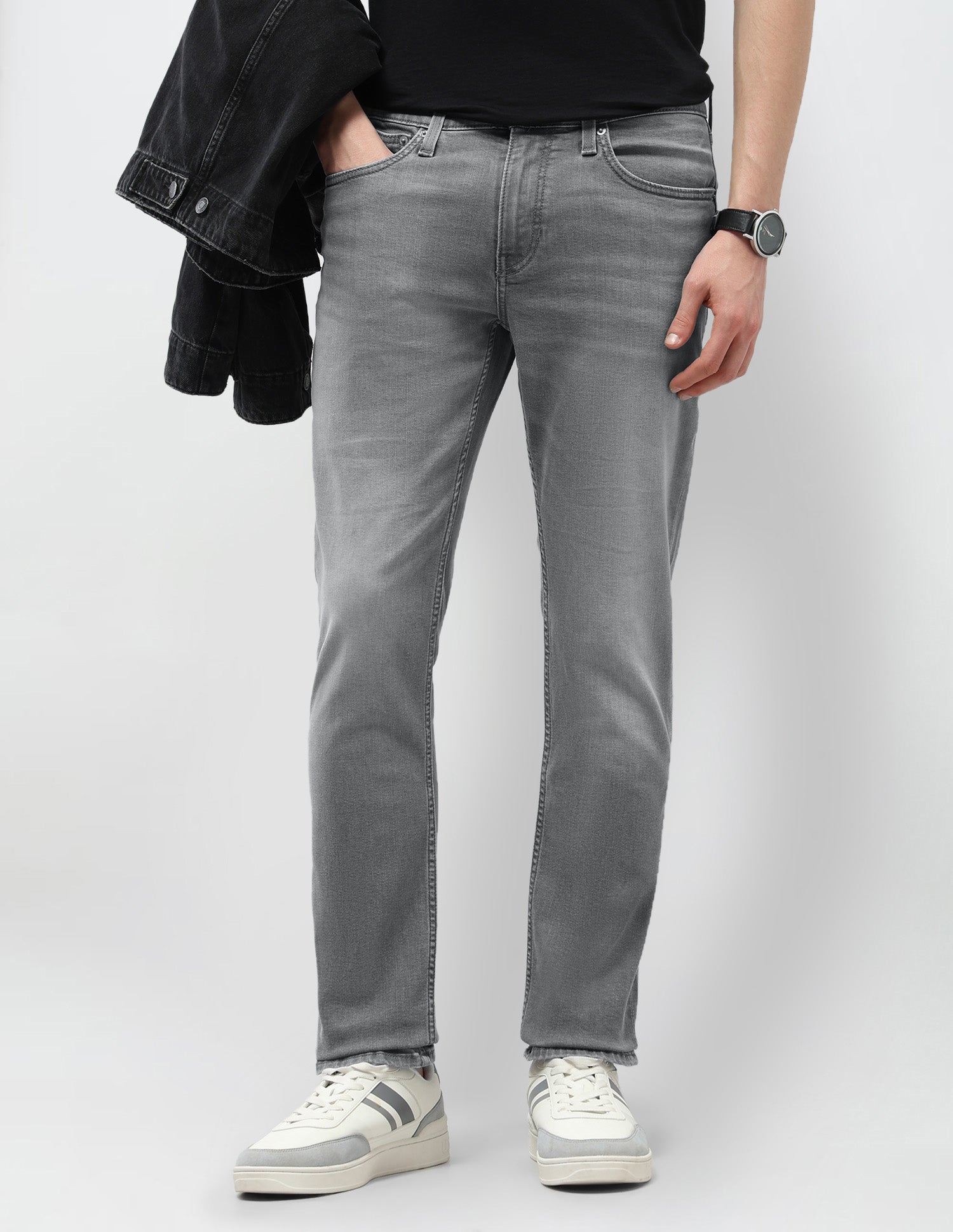 Brandon Slim Tapered Fit Grey Jeans