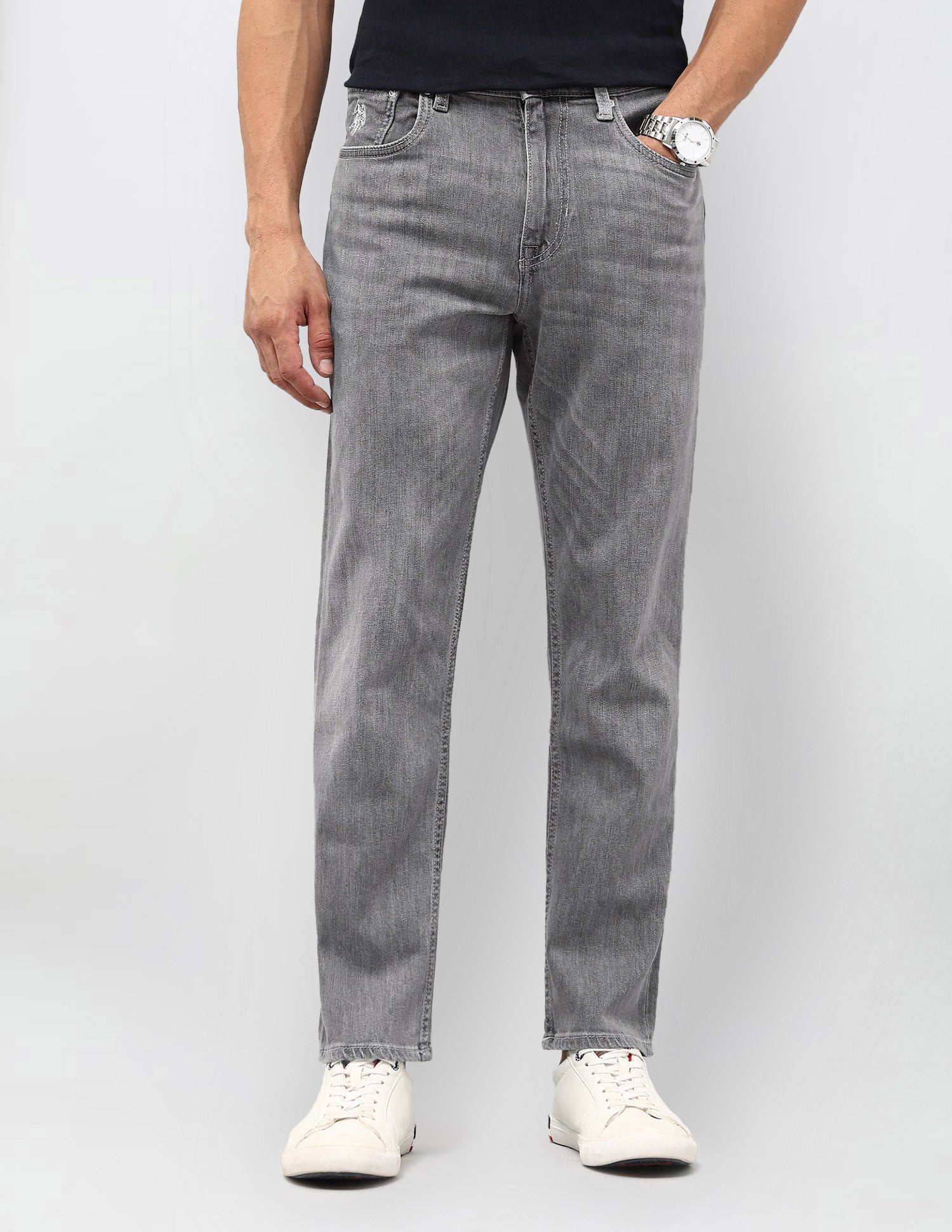 Cole Comfort Cropped Fit Grey Jeans