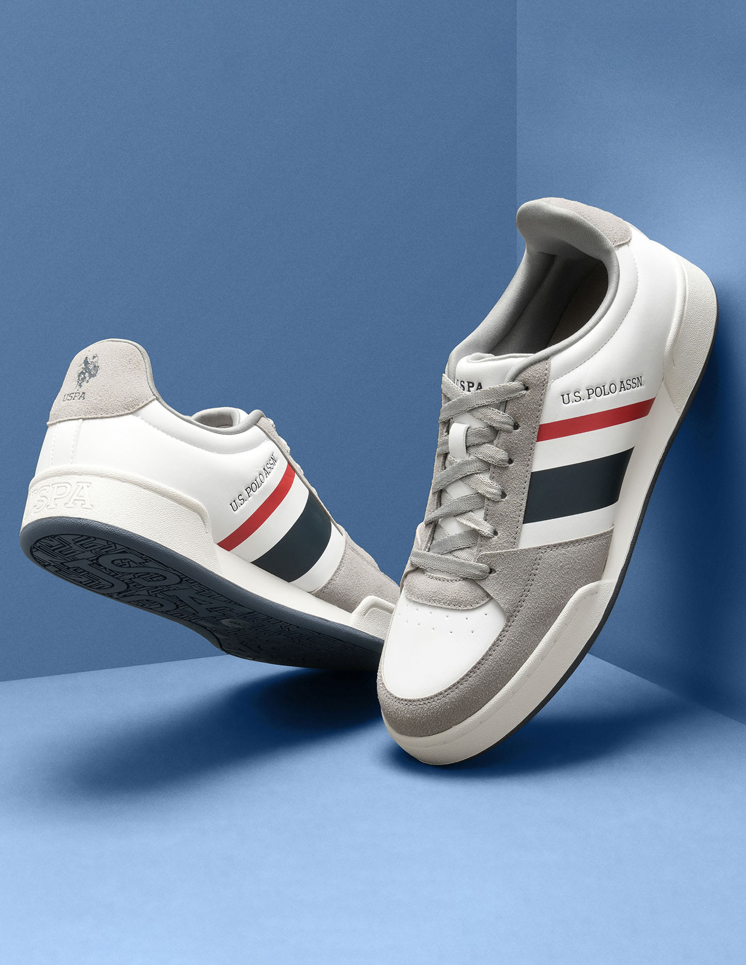 Men Roger Colourblocked Sneakers White - U.S. Polo Assn. India | Large