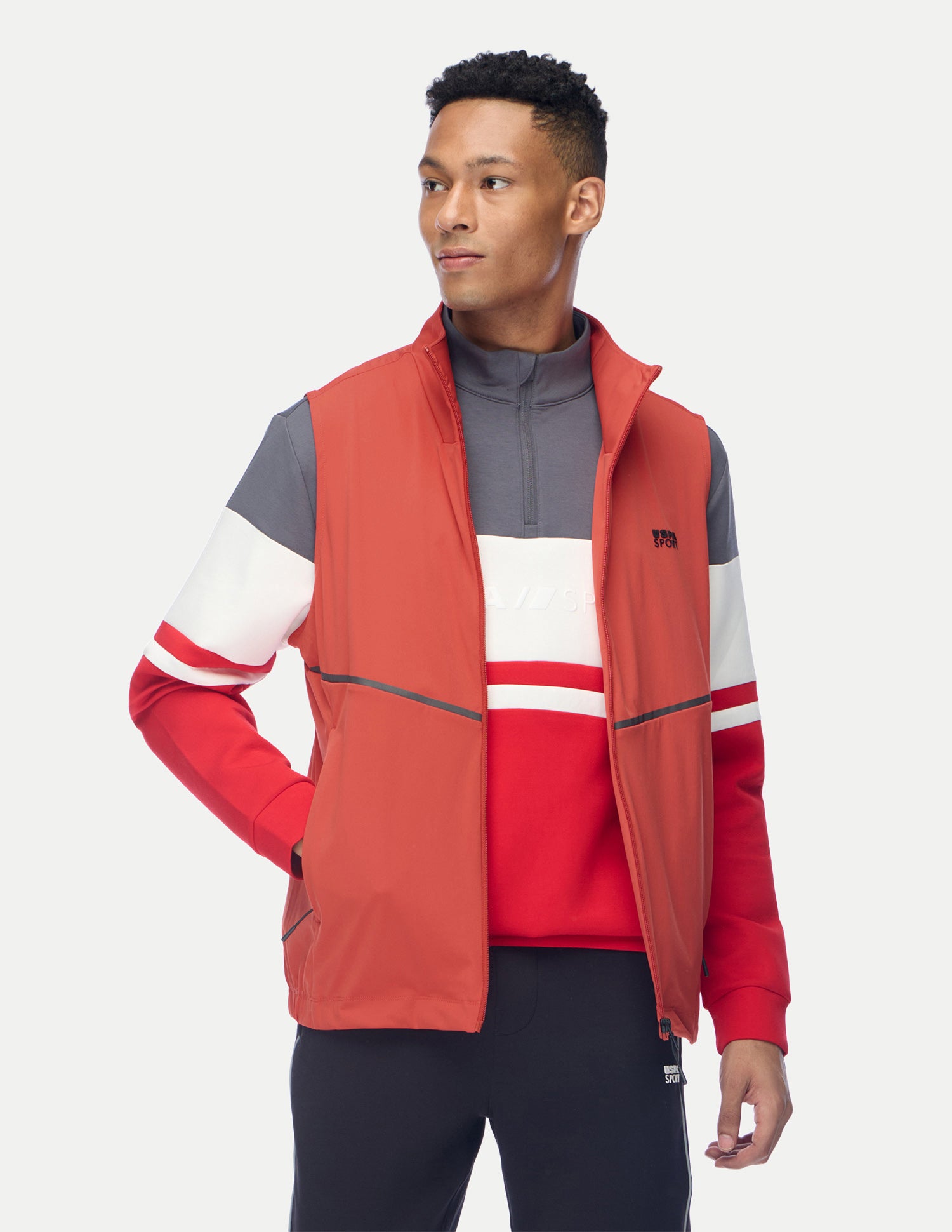 Solid Regular Fit Active Jacket Orange - U.S. Polo Assn. India | Large