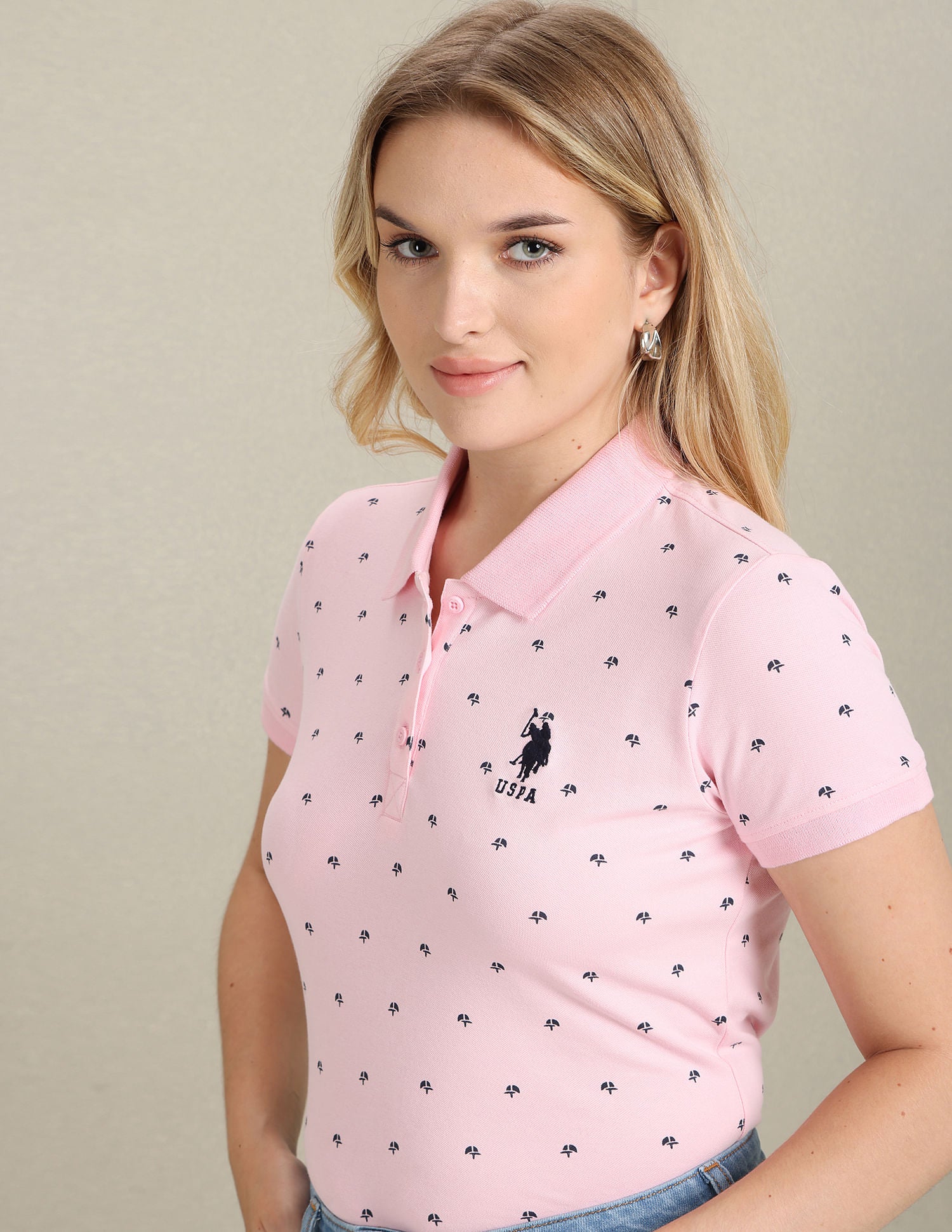 Graphic Print Pique Polo Shirt