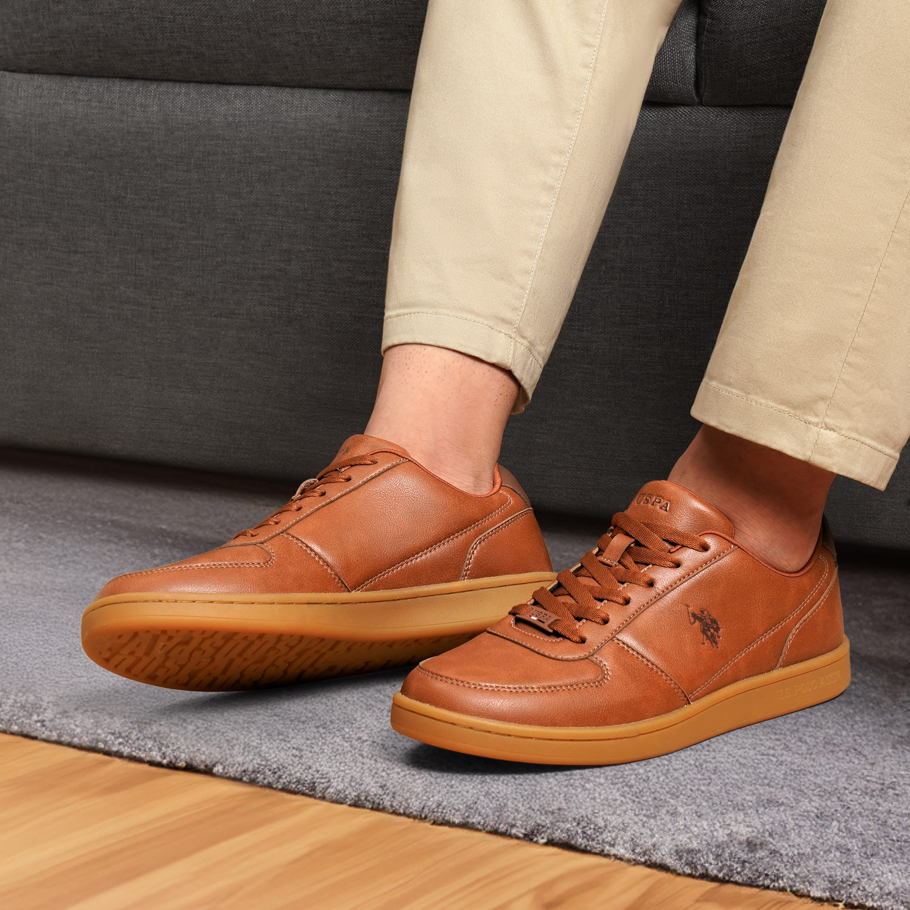 Men Alexis Tan All Day Sneakers Tan - U.S. Polo Assn. India | Large