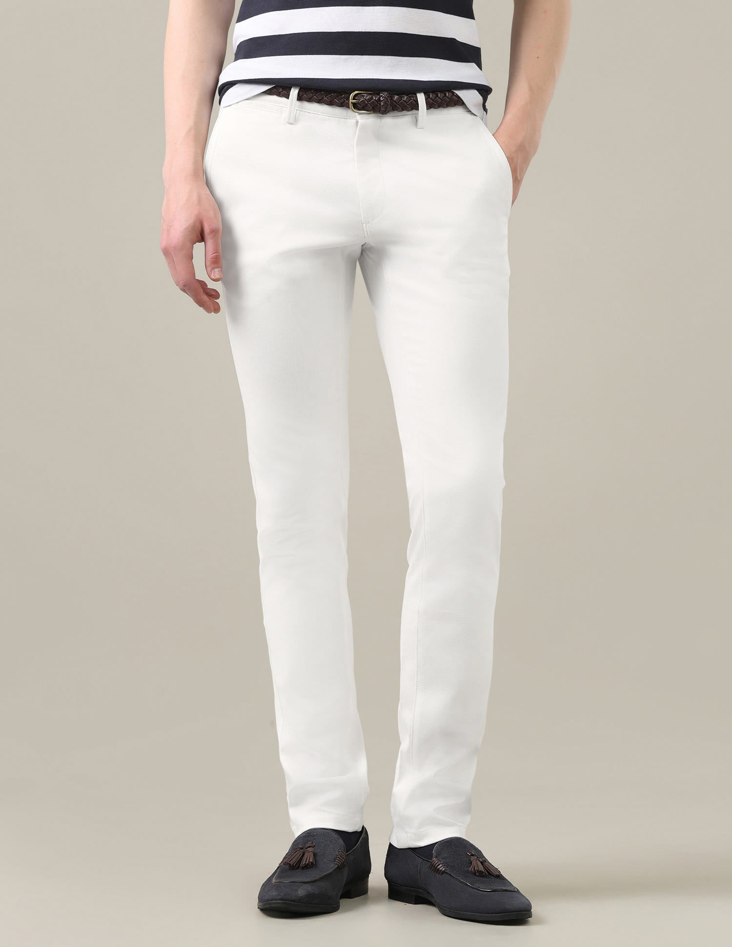 Dobby Weave Denver Slim Fit Trousers
