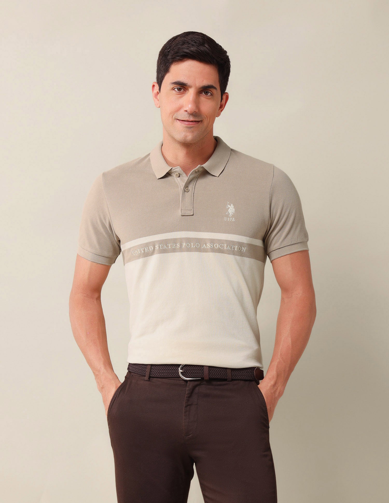 Colourblocked Slim Fit Polo Shirt