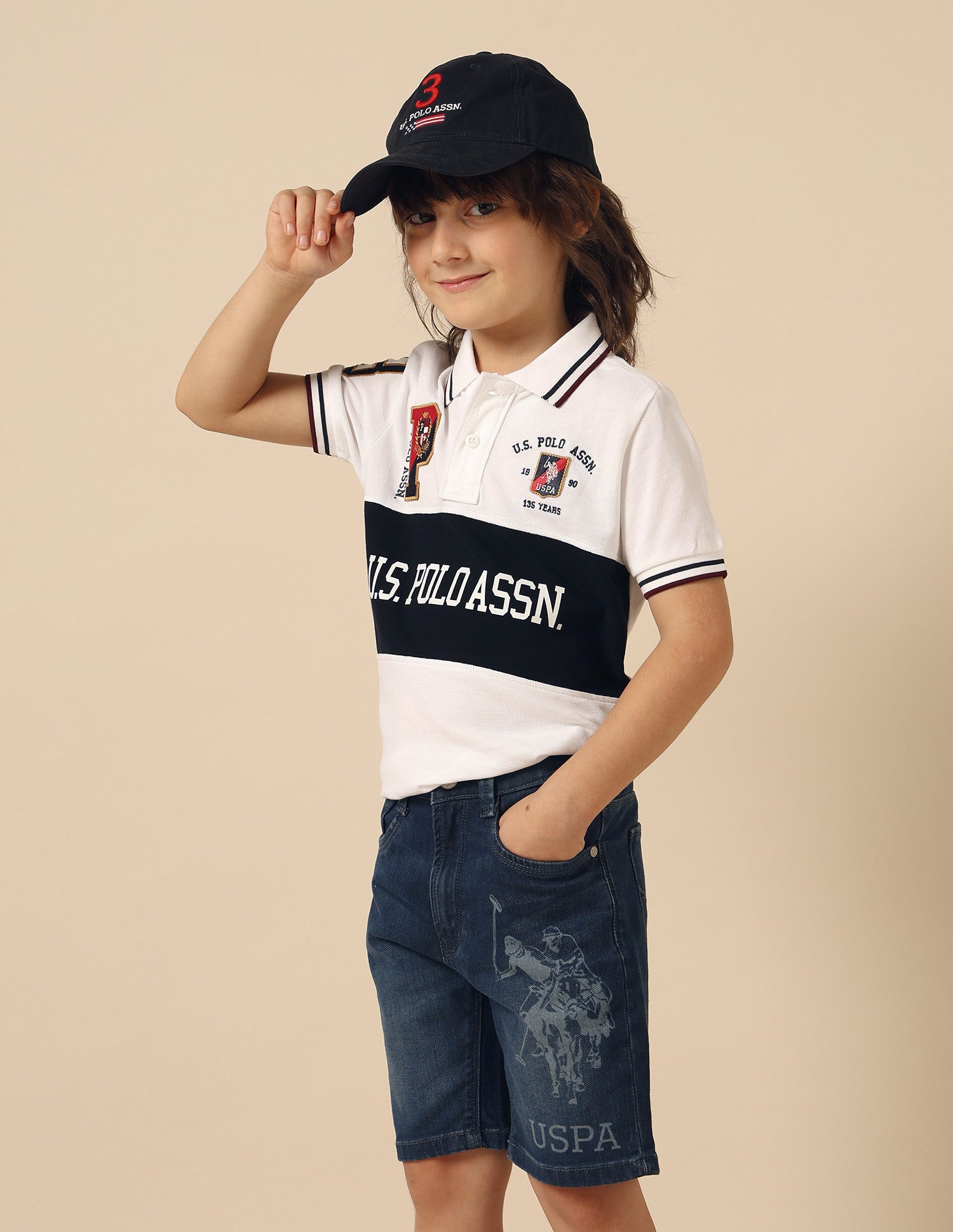Boys Graphic Brand Printed Polo Shirt