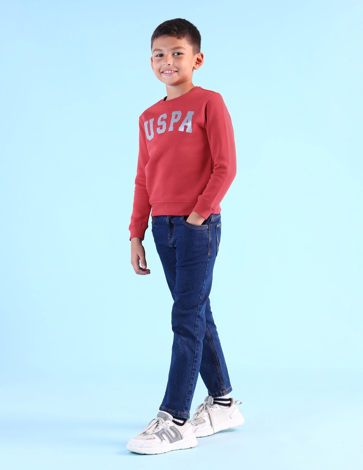 Boys Brand Printed Regular Fit Sweatshirt