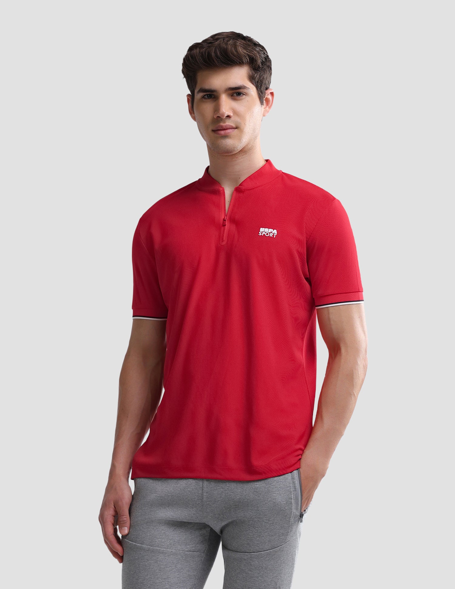 Solid Slim Fit Active Polo Shirt Red - U.S. Polo Assn. India | Large