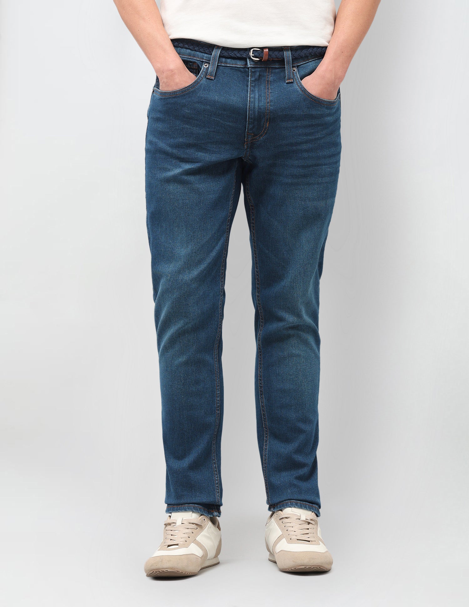 Solid Slim Fit Jeans Blue - U.S. Polo Assn. India | Large