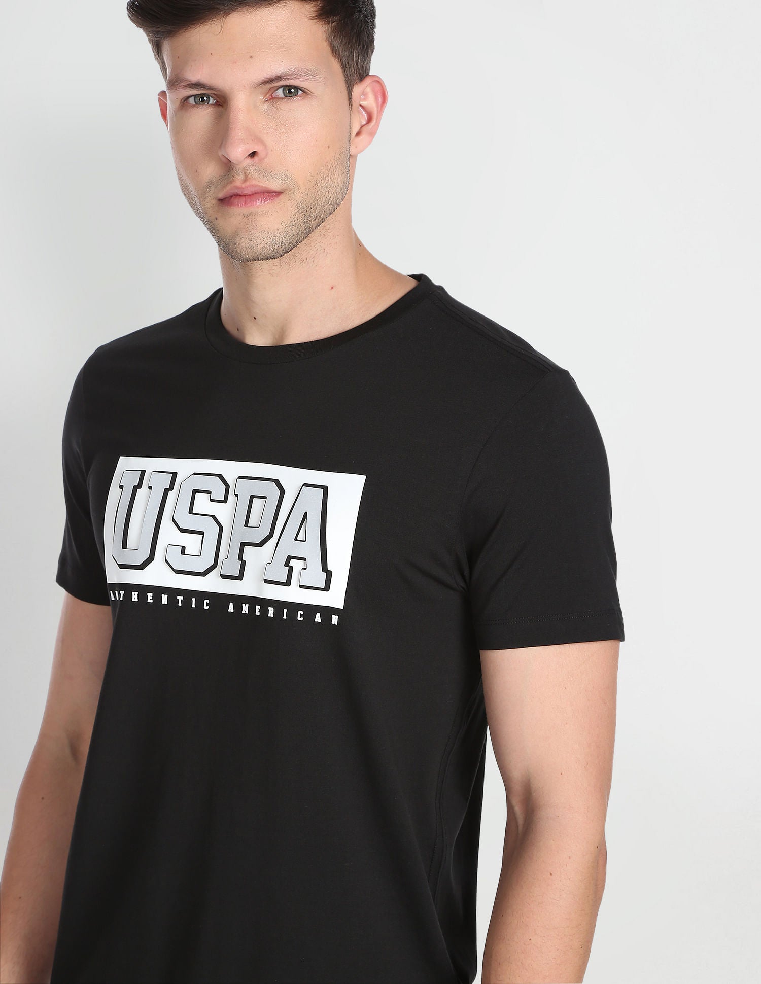 Iconic Embossed T-Shirt Black - U.S. Polo Assn. India | Large