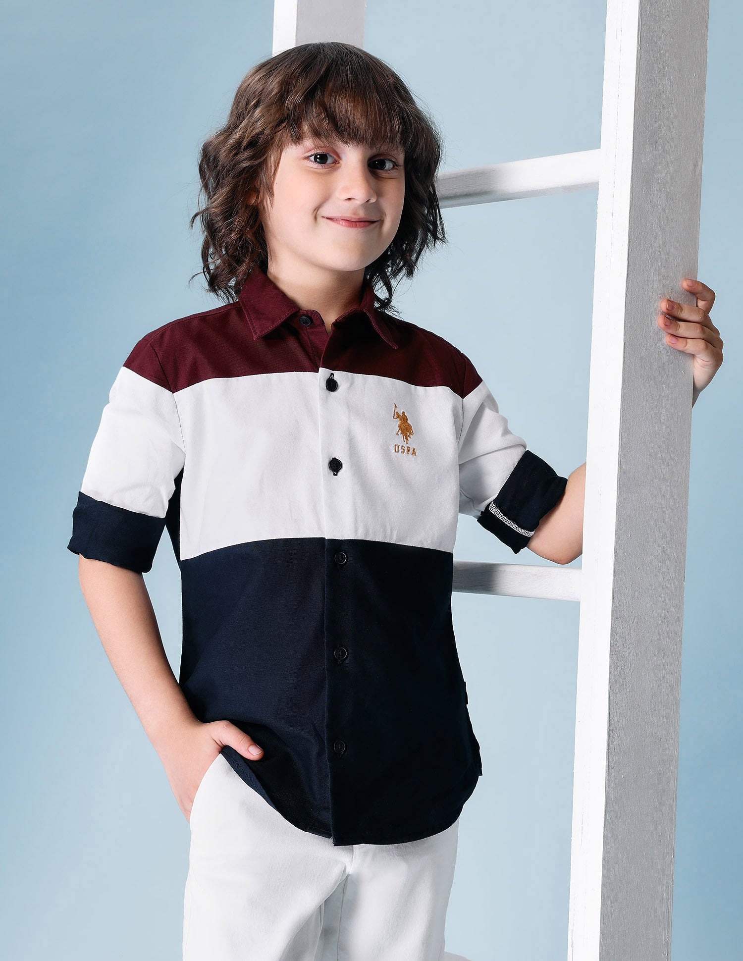 Boys Colorblocked Pure Cotton Shirt