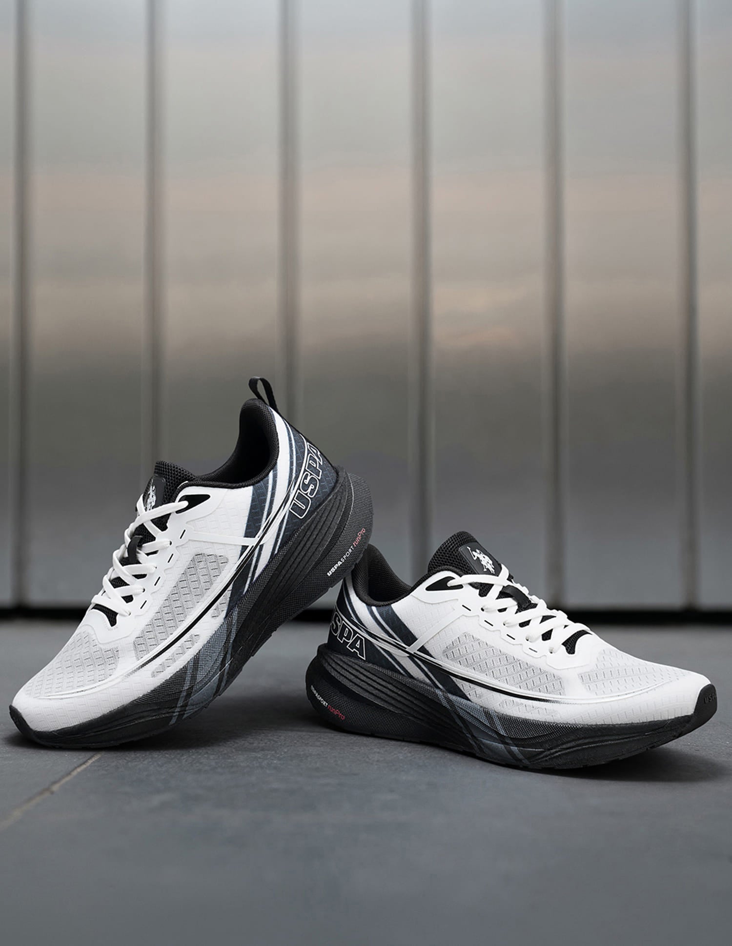 Men Erwin USPA Sport Runpro Running Shoes Light Grey - U.S. Polo Assn. India | Large