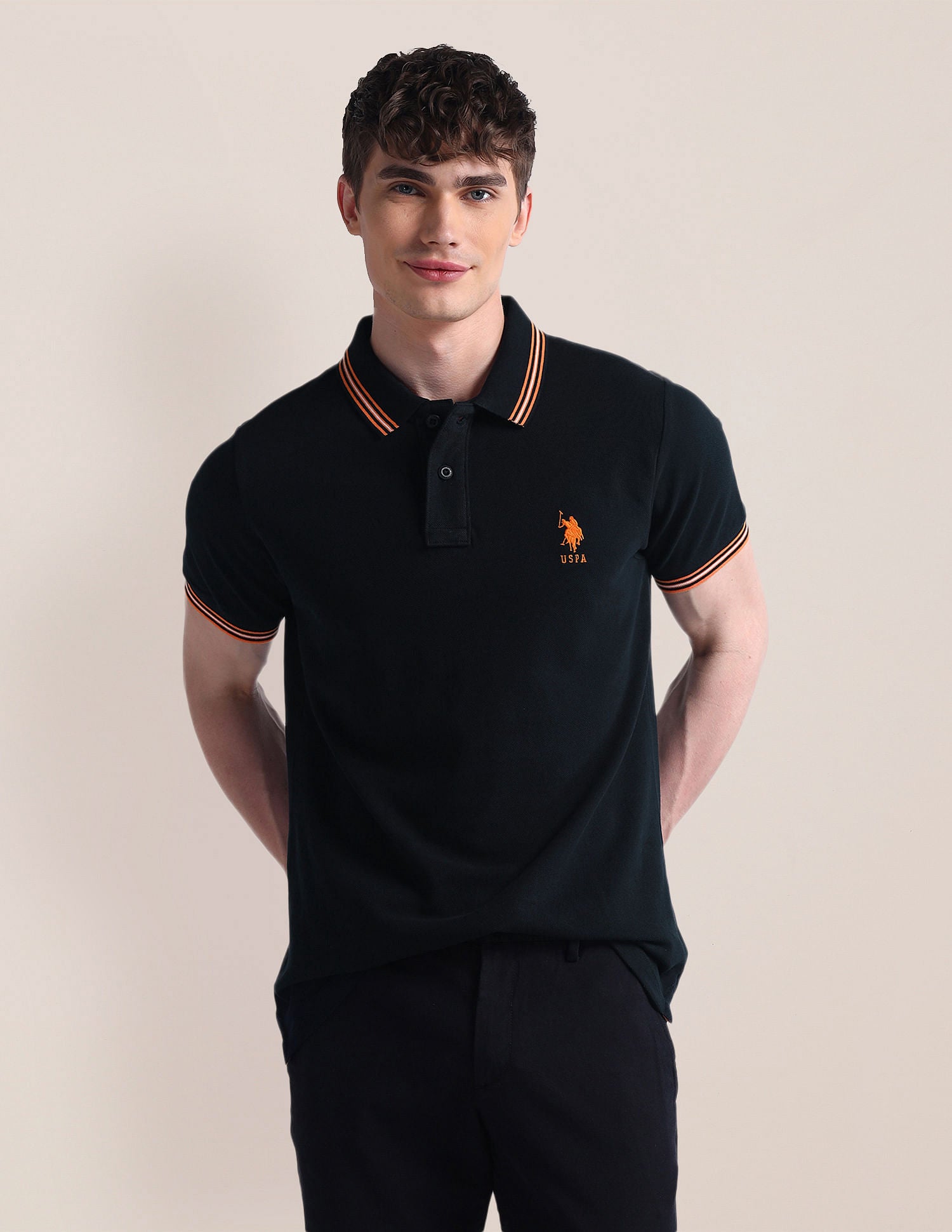 Solid Pure Cotton Polo Shirt