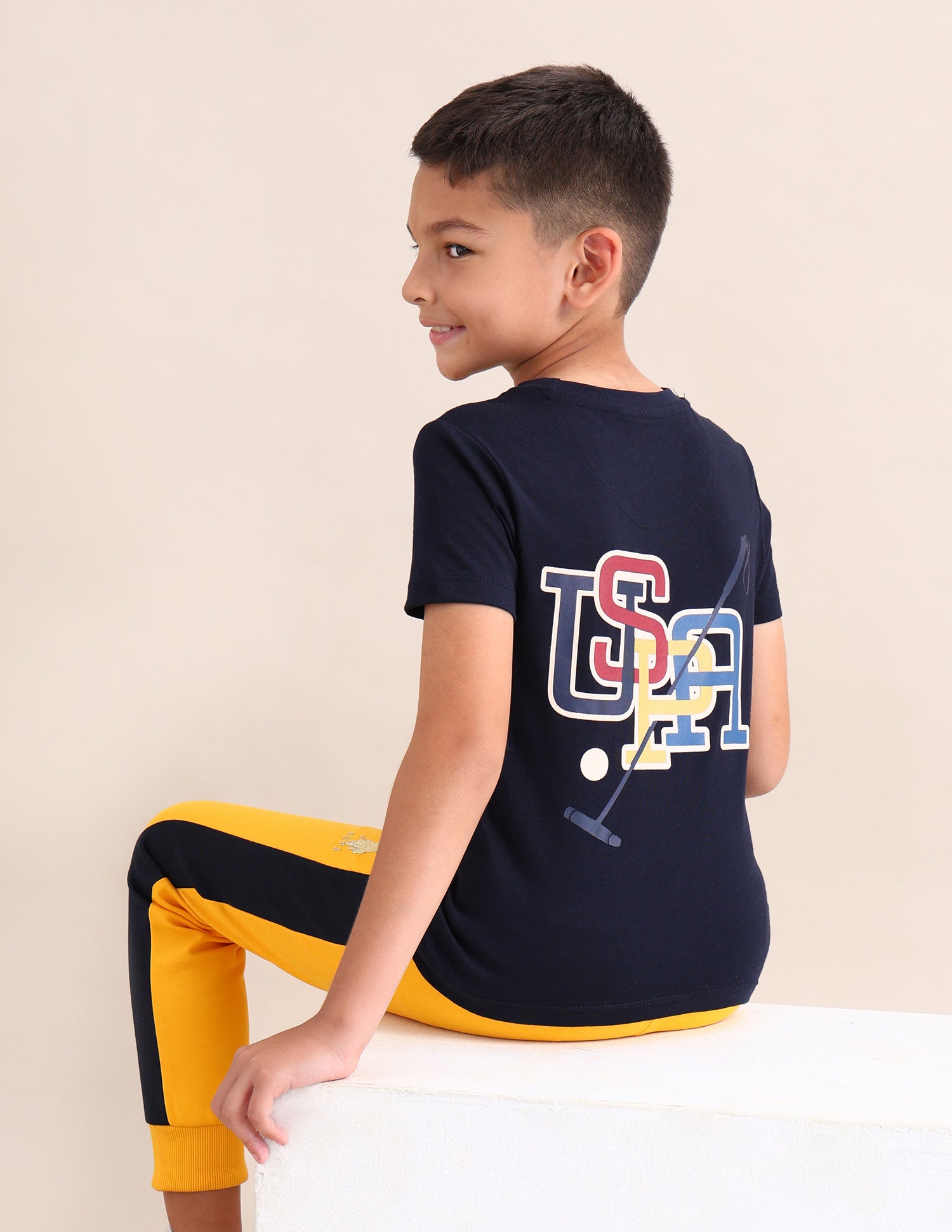 Boys Brand Printed Regular Fit T-Shirt