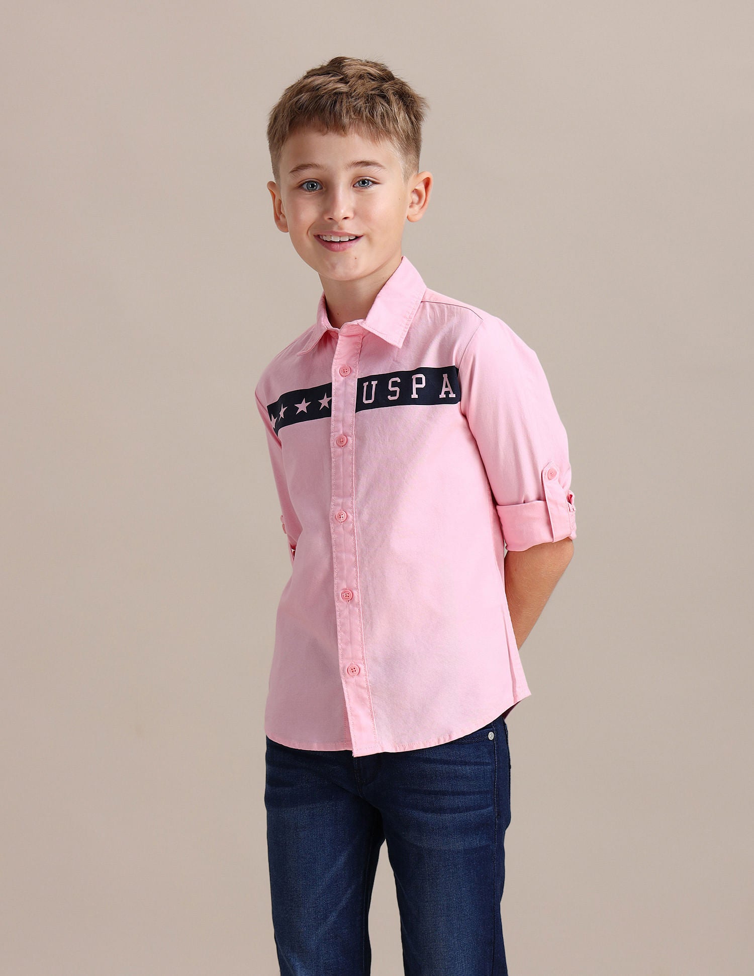 Boys Brand Printed Cotton Shirt