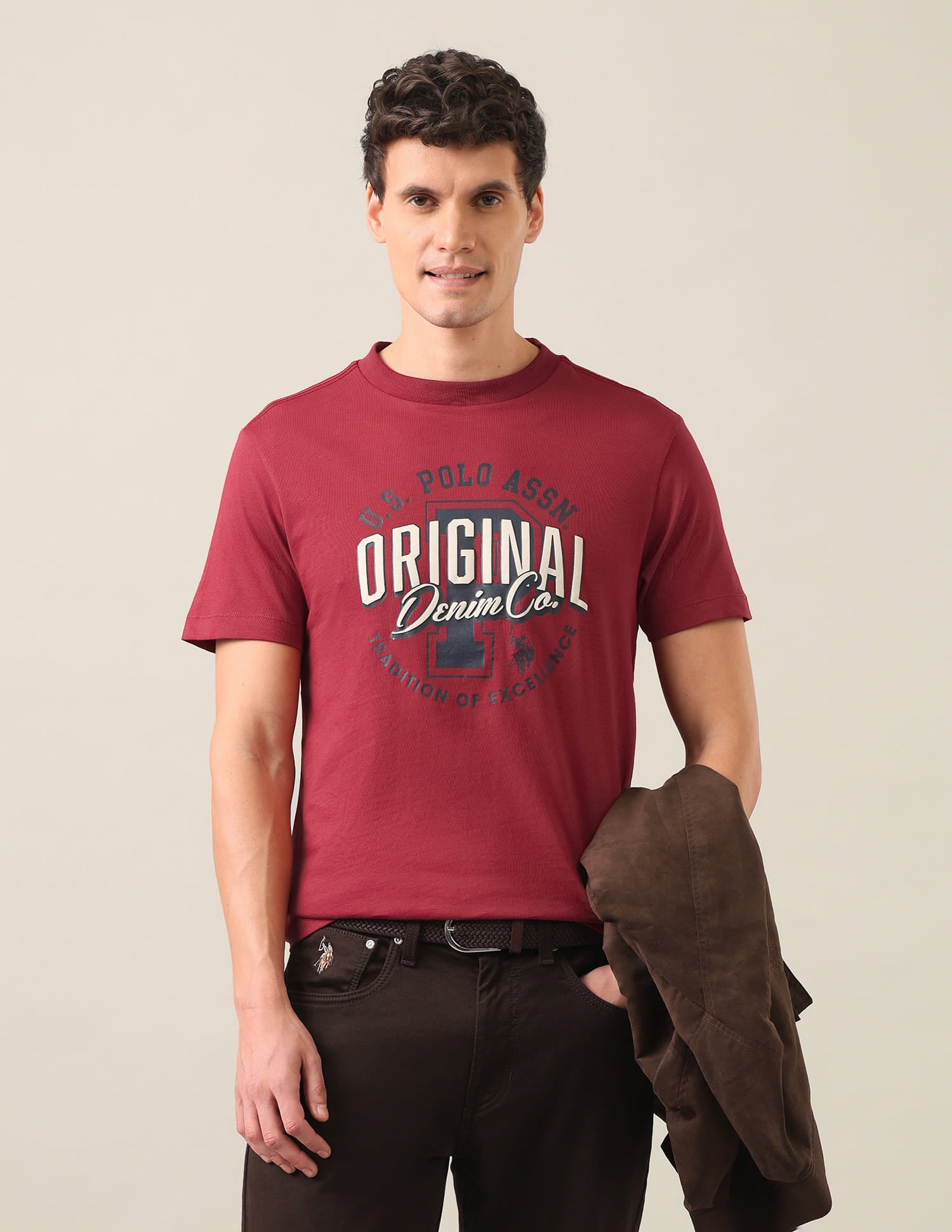 Graphic Printed Regular Fit T-Shirt Red - U.S. Polo Assn. India | Large